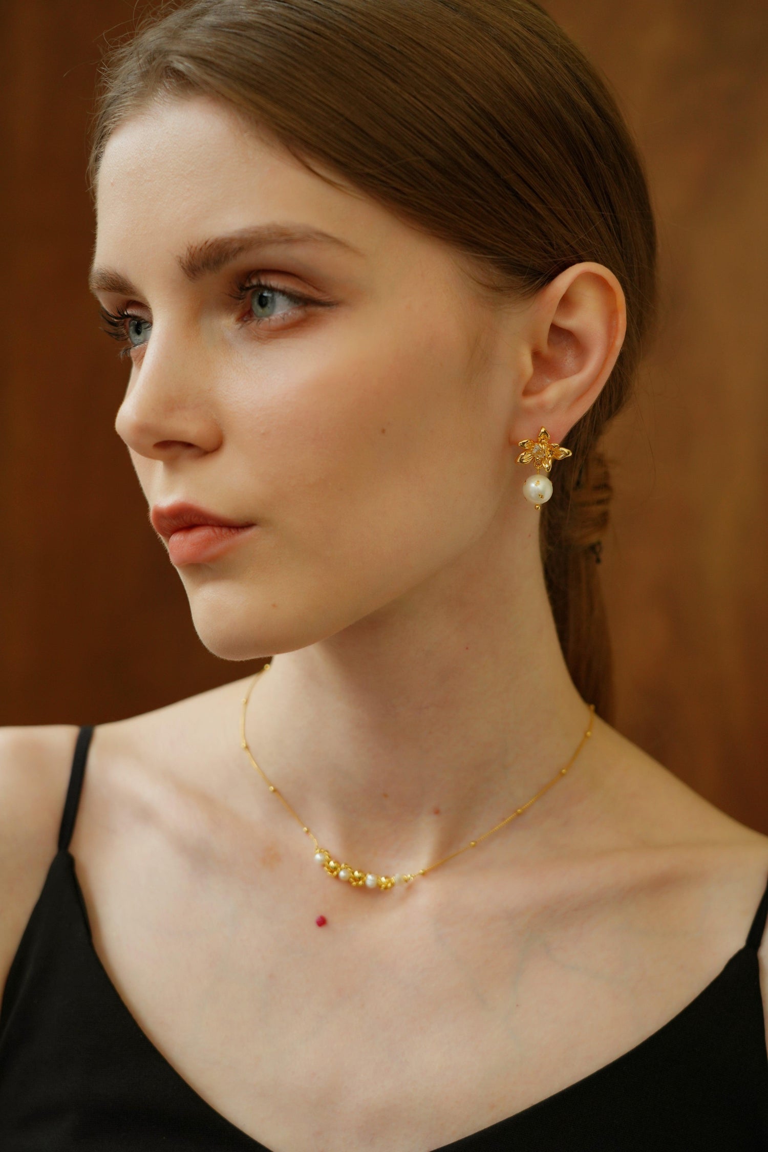 Angie 18K Gold Freshwater Pearl Drop Earrings - Artsory
