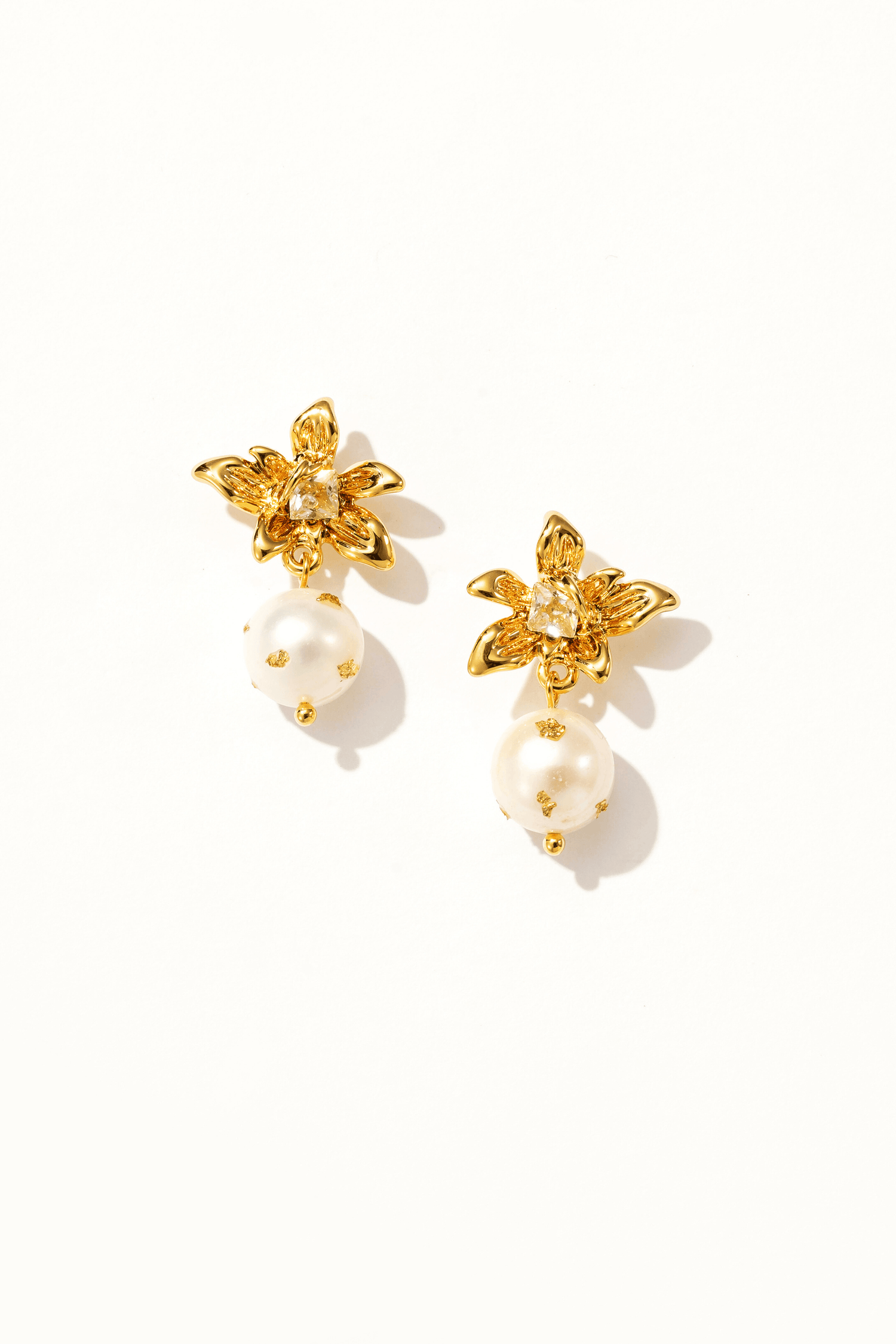 Angie 18K Gold Freshwater Pearl Drop Earrings - Artsory