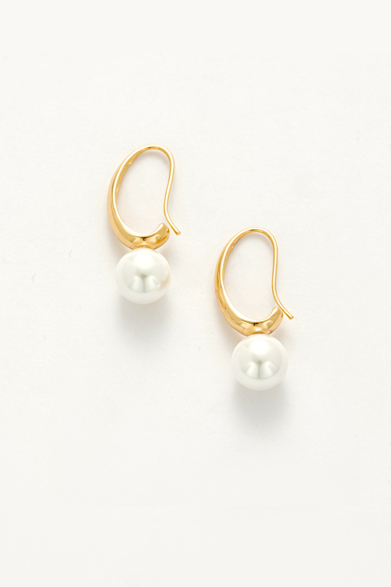 Angular Pearl Drop Earrings
