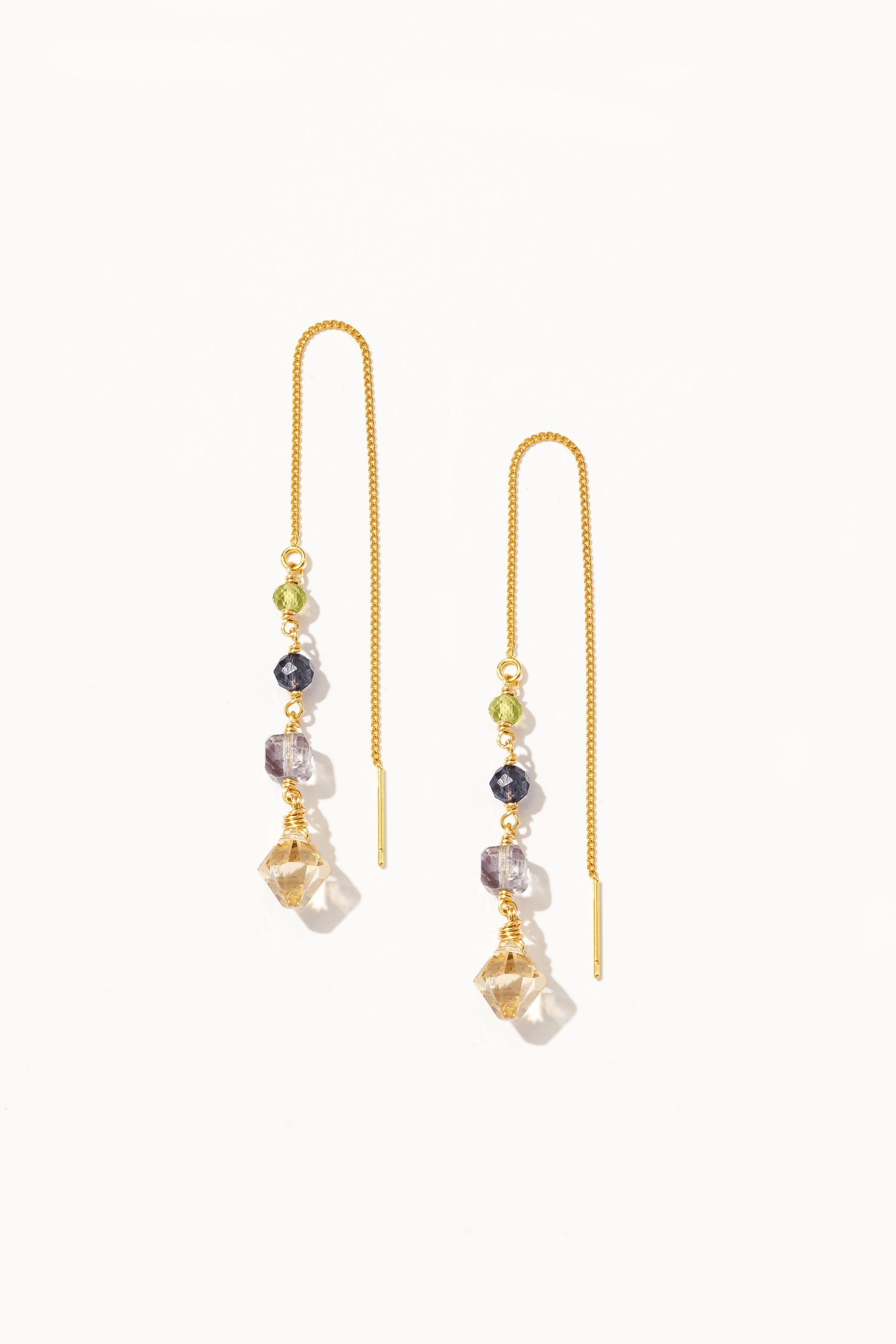 Anisa Gem Mix Threader Earrings - Artsory