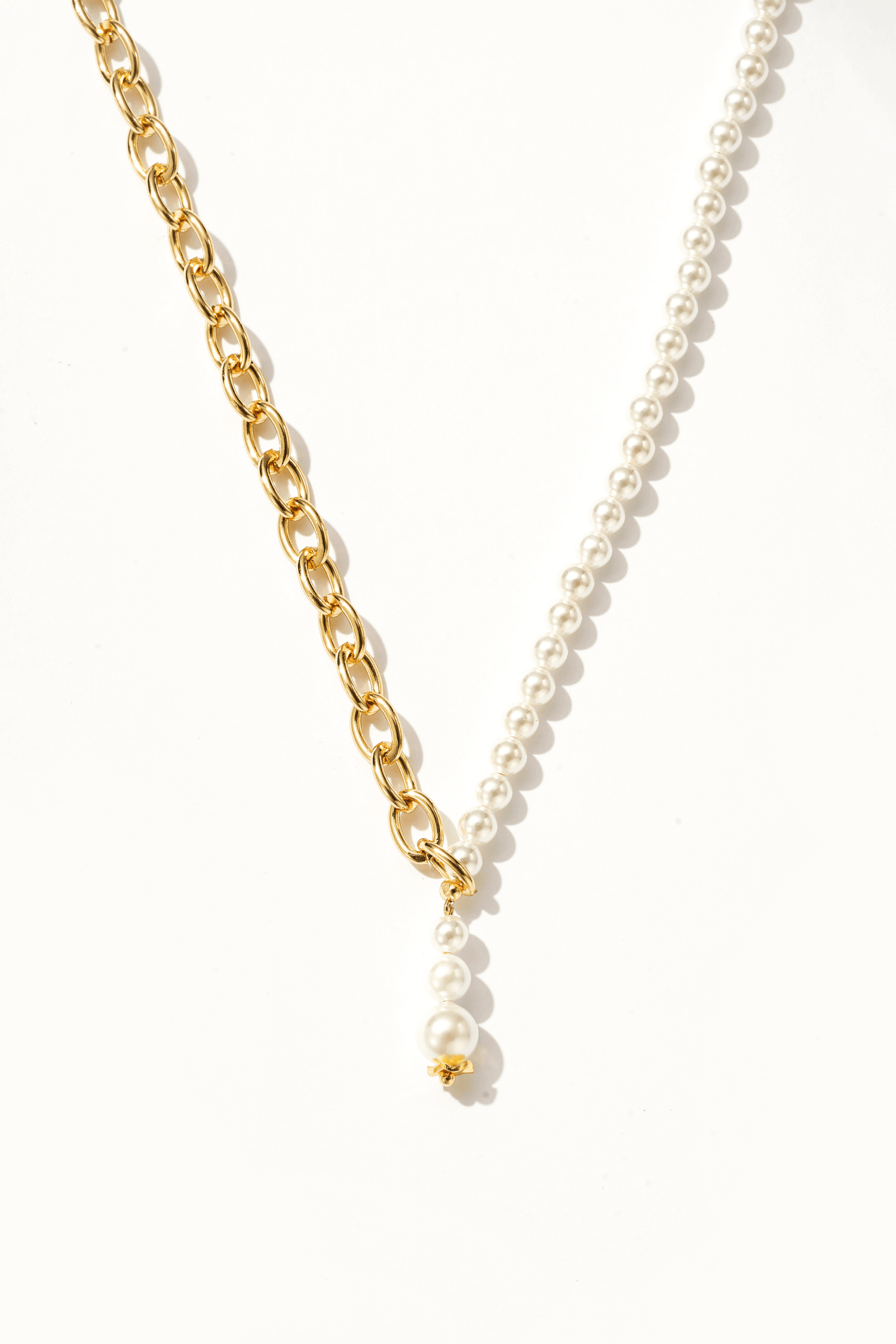 Arabella Chain Pearl Drop Necklace - Artsory