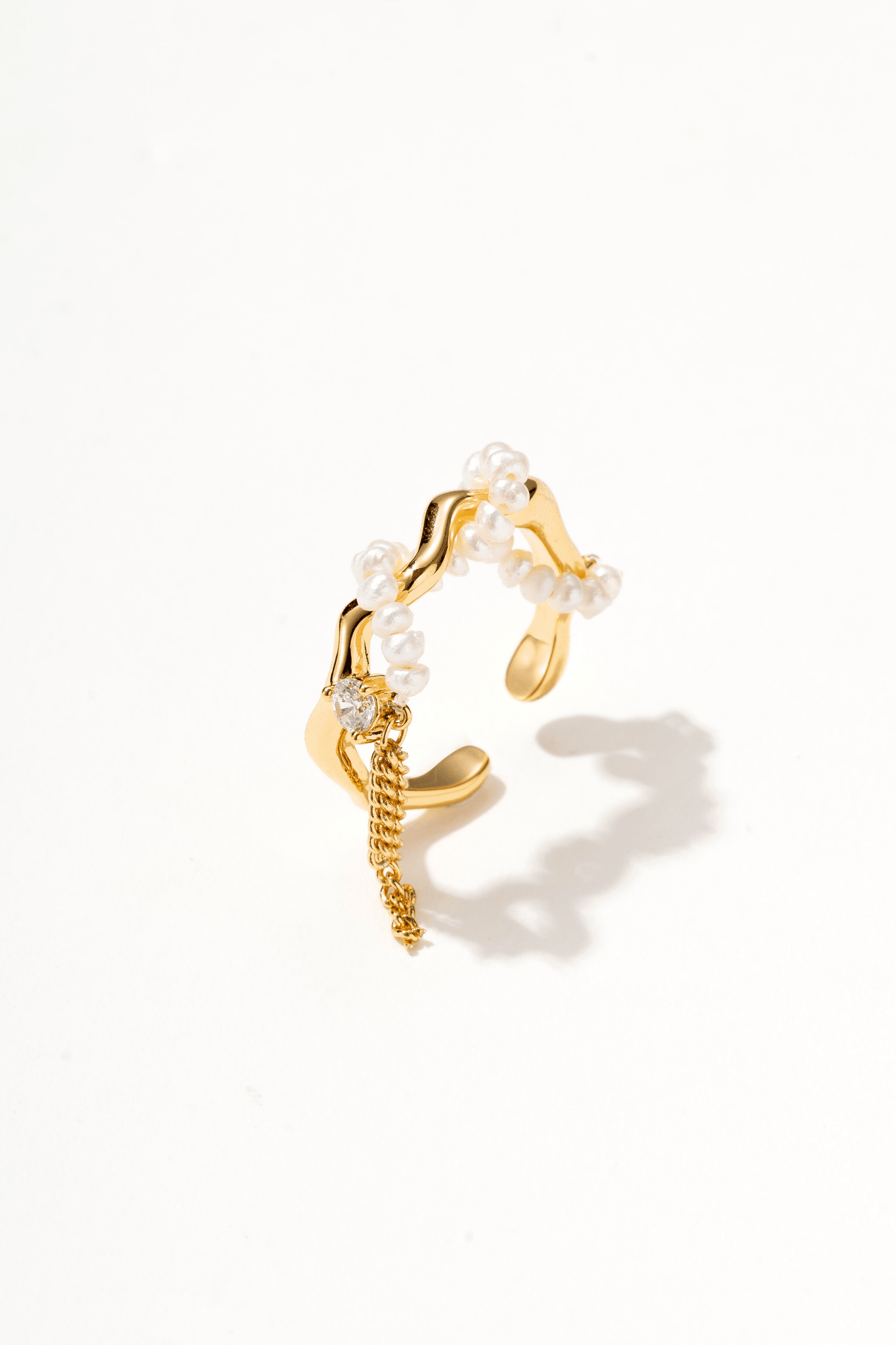 Ariel 14K Pearl Cascade Ring - Artsory