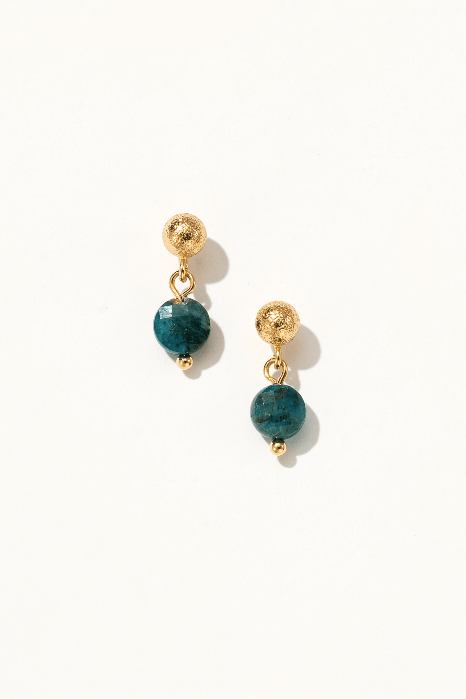 Classic Gem Tiny Drop Earrings Apatite - Artsory