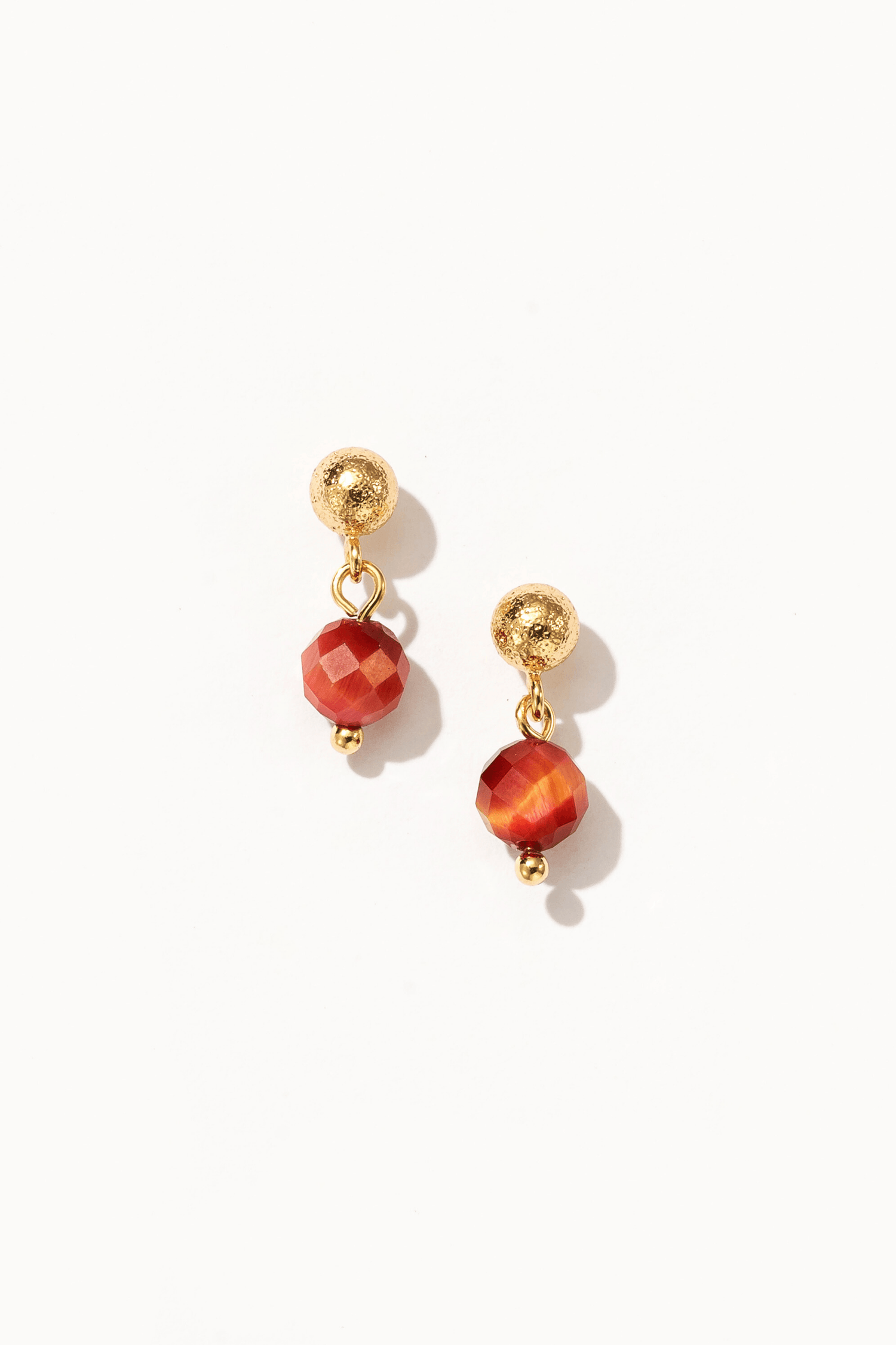 Classic Gem Tiny Drop Earrings Tigerite - Artsory
