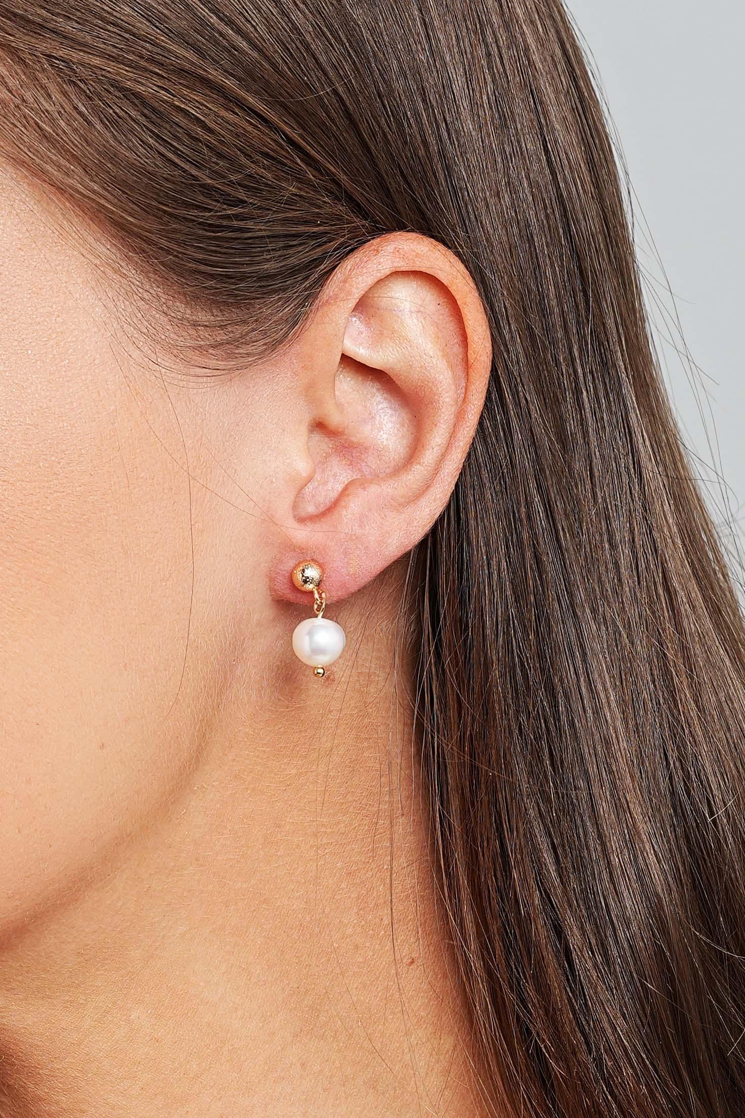 Classic Pearl Drop Tiny Earrings - Artsory