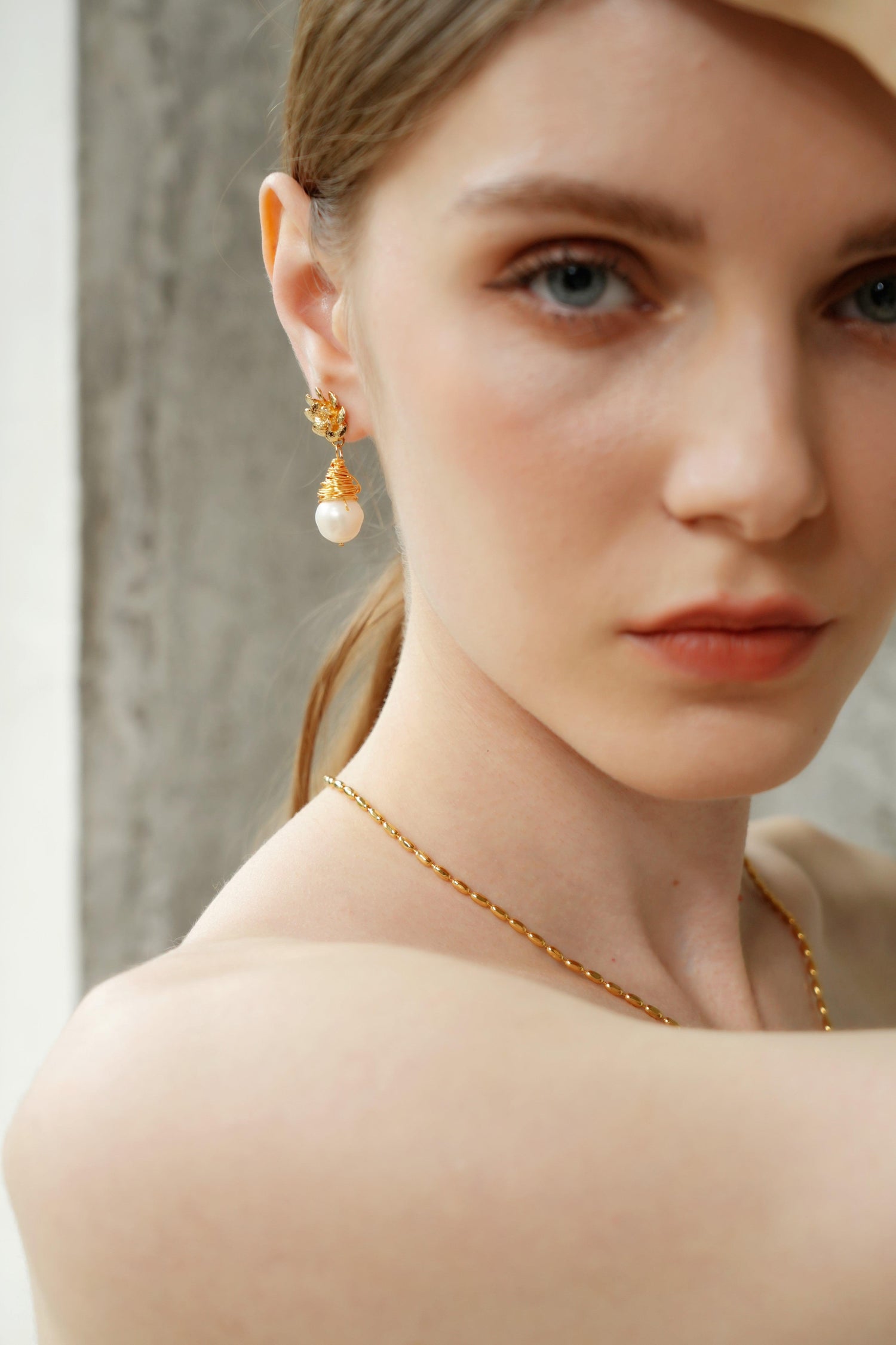 Cleo Wrapped Pearl Drop Earrings - Artsory