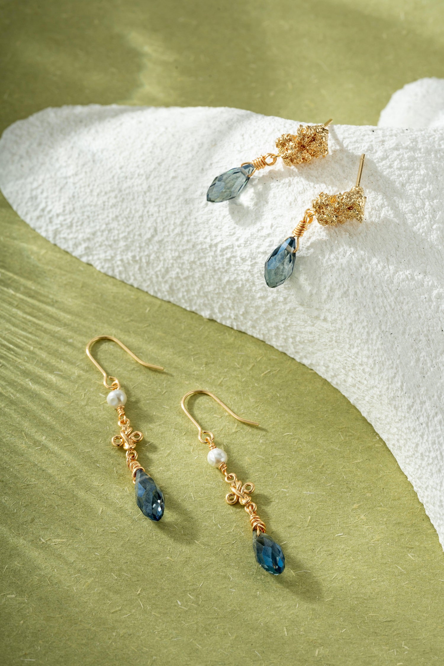 Nagasaki Knotted 18k Gold Crystal Drop Earrings - Artsory