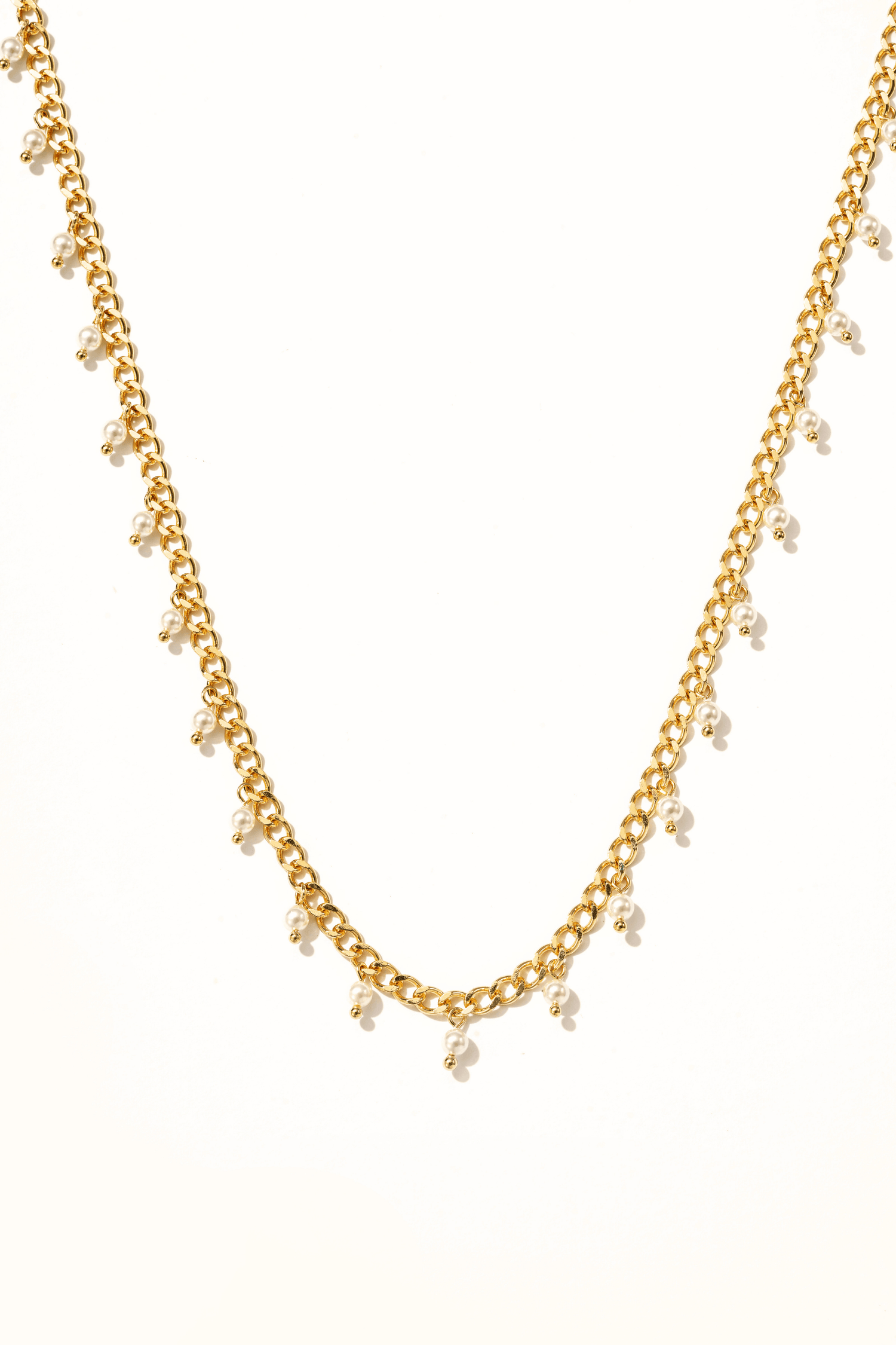 Dainty Pearl Charms Chain Necklace - Artsory
