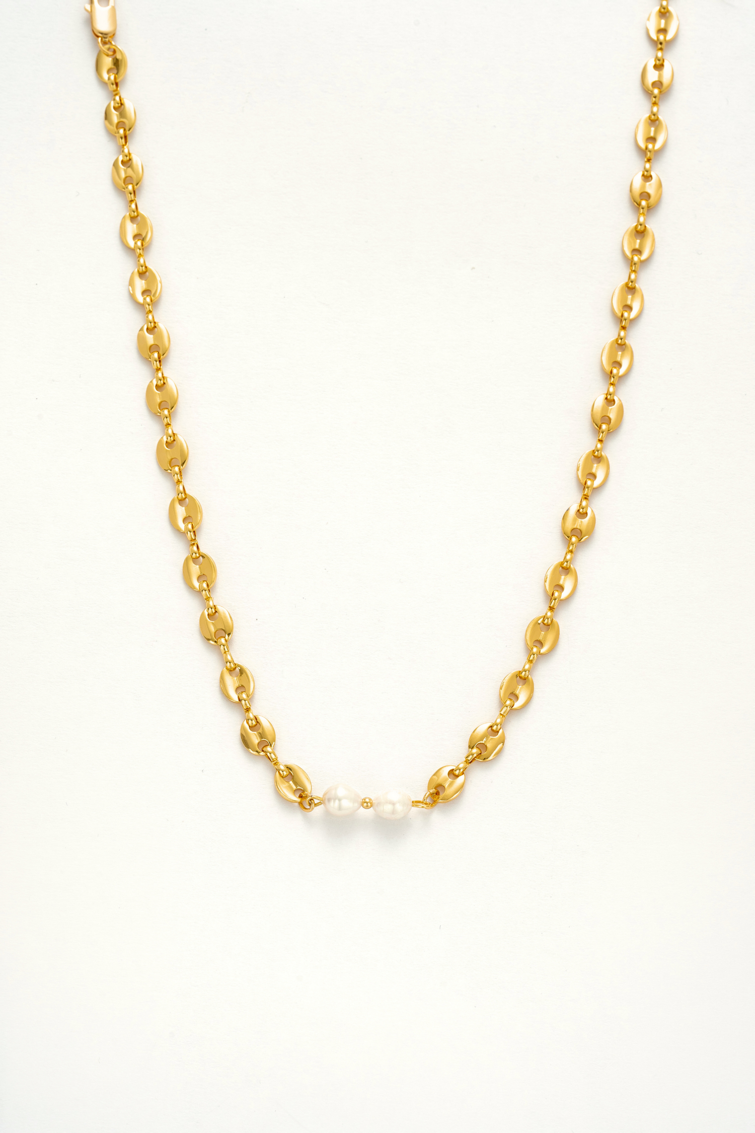 Dual Pearl Chain Necklace