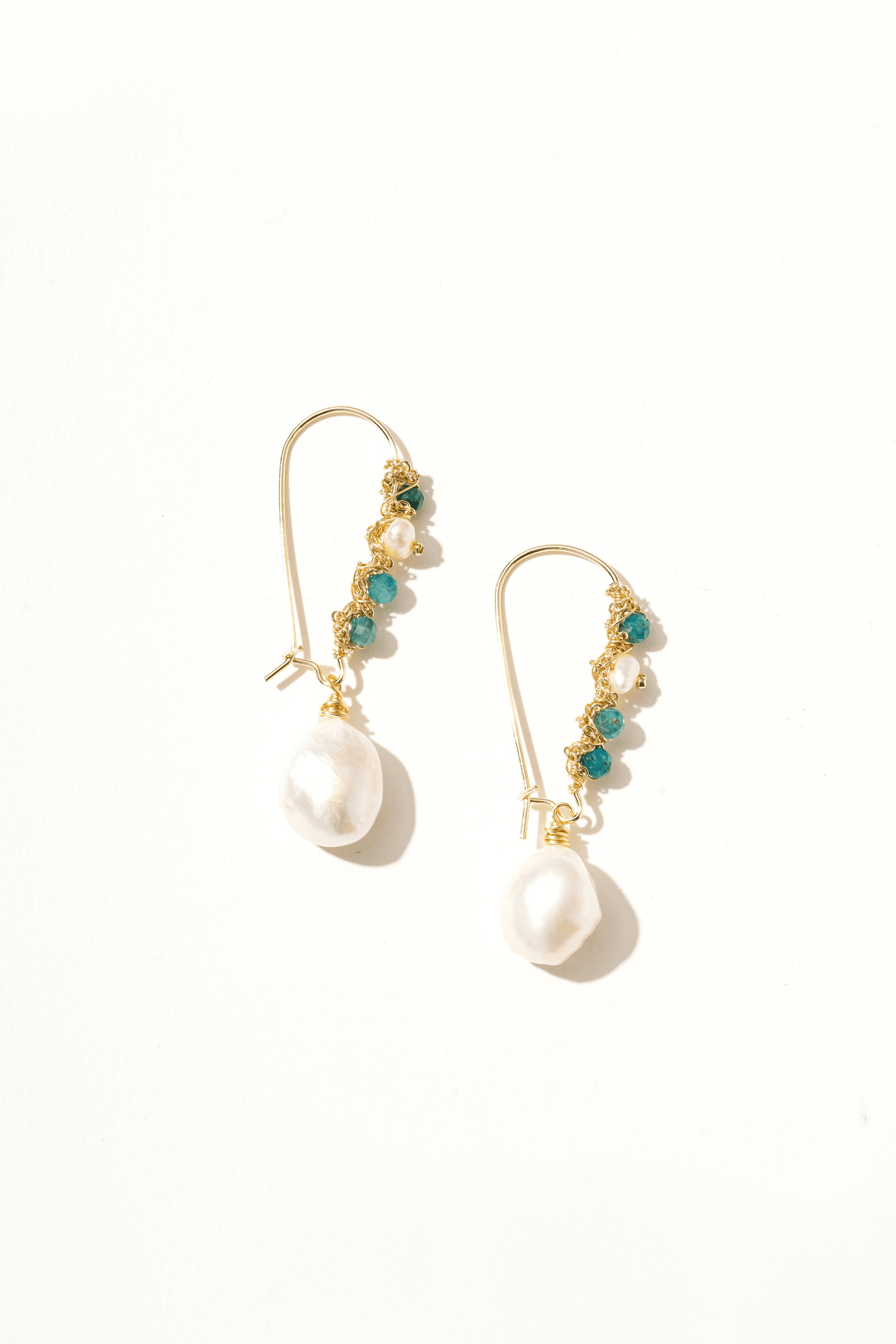 Ellarian Pearl & Gem Mix Drop Earrings - Artsory
