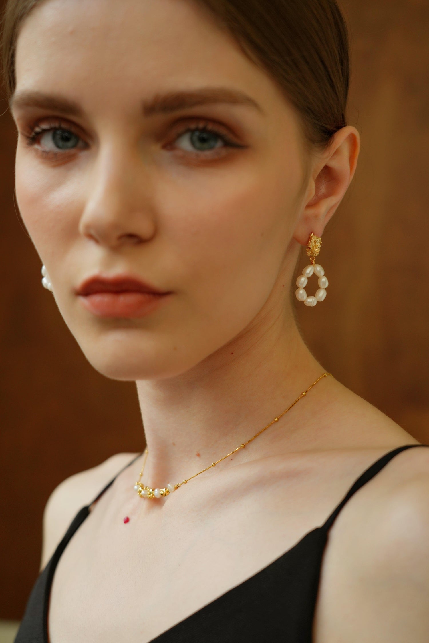 Elysia Pearl Hoop Earrings - Artsory