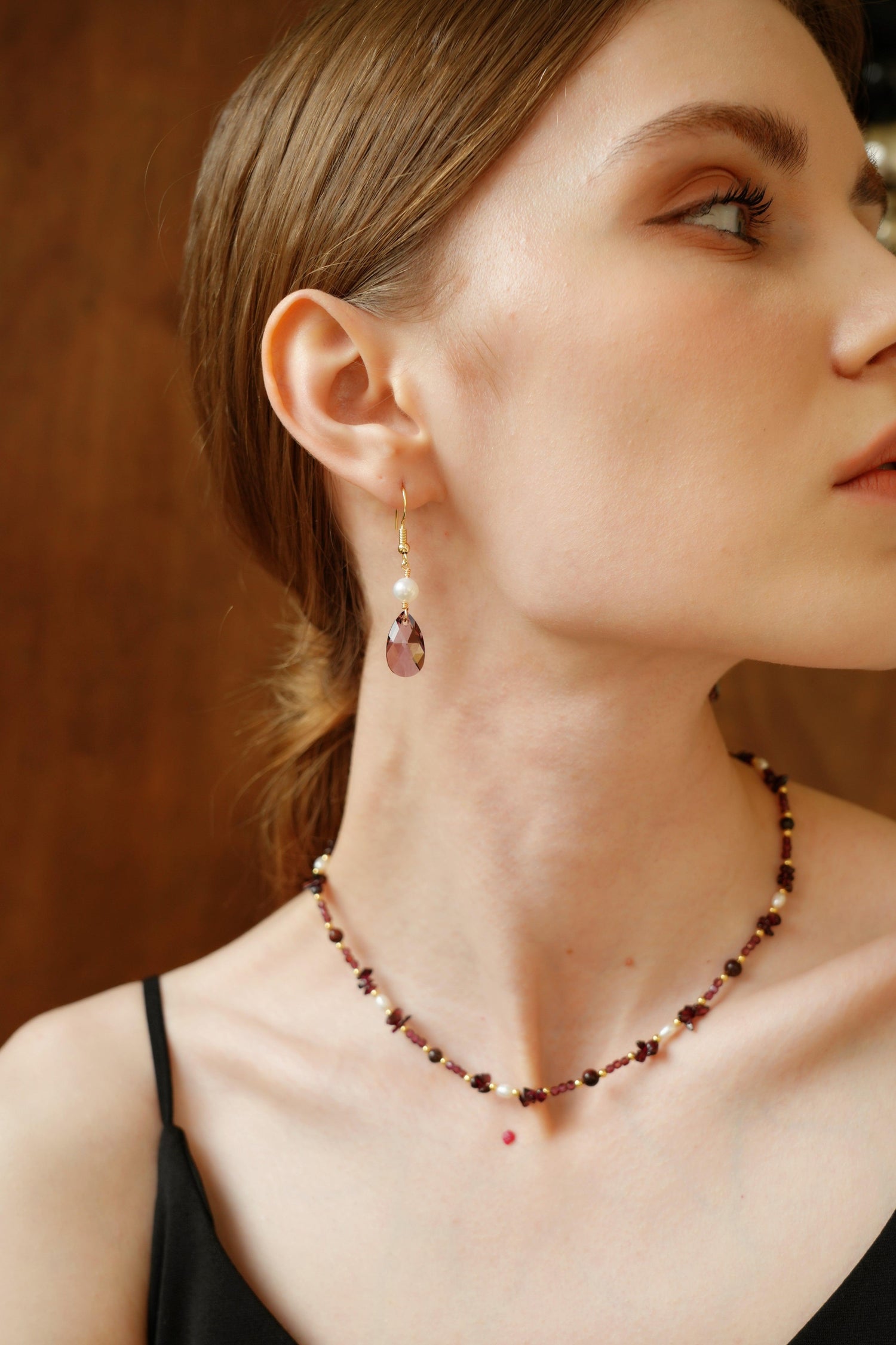 Fiora Crystal with Pearl Earrings - Artsory
