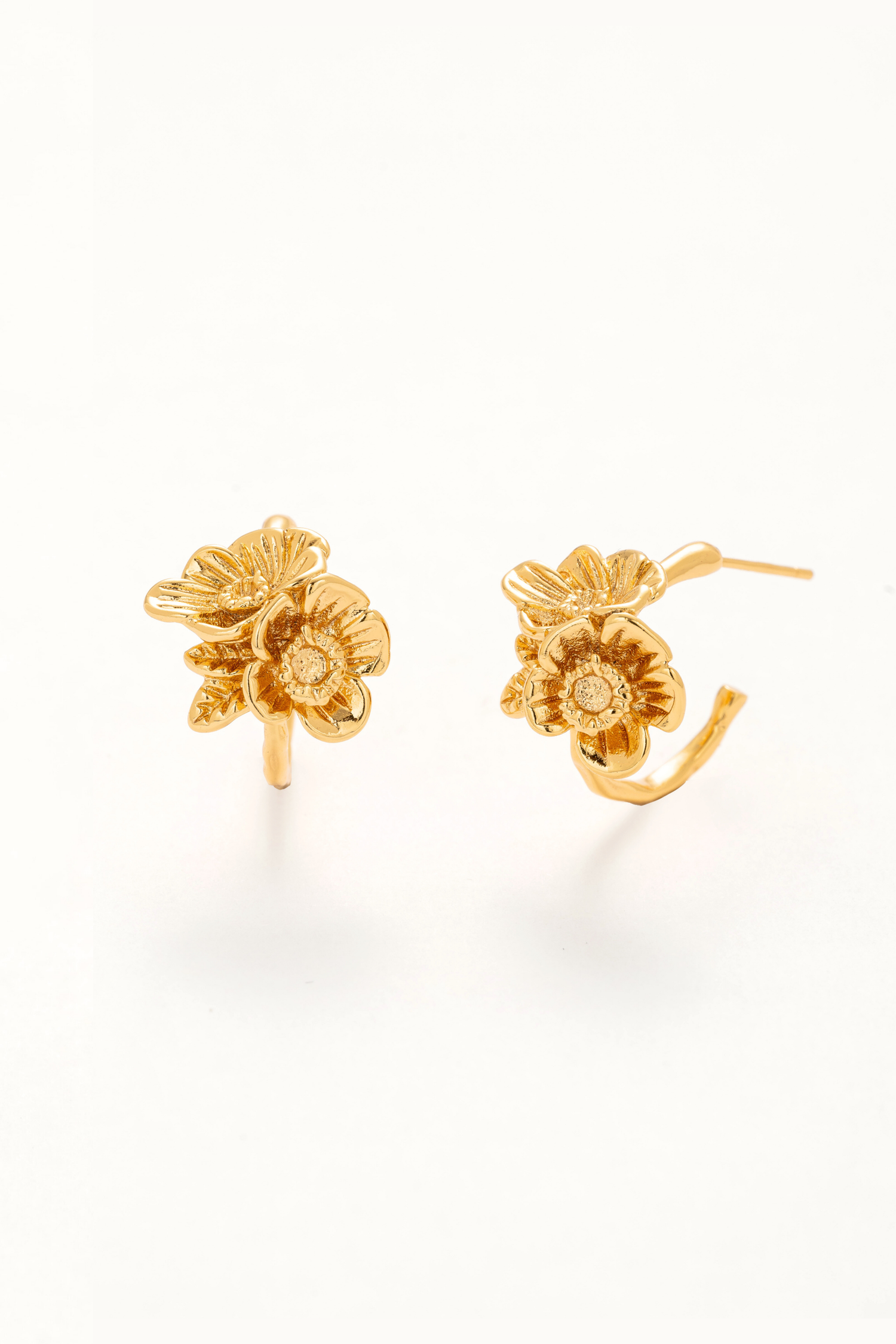 Gilded Blossm C Hoop Earrings