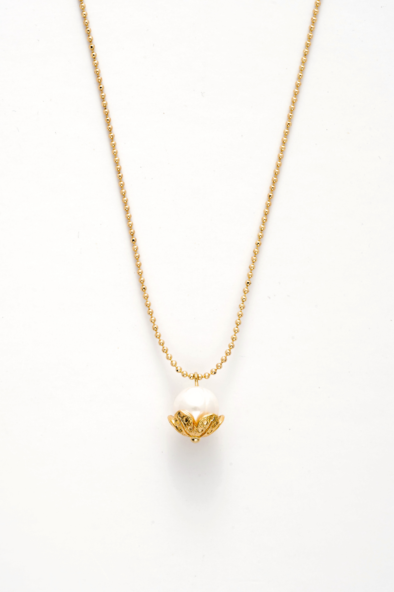 Inkeri Floral Pearl Drop Necklace