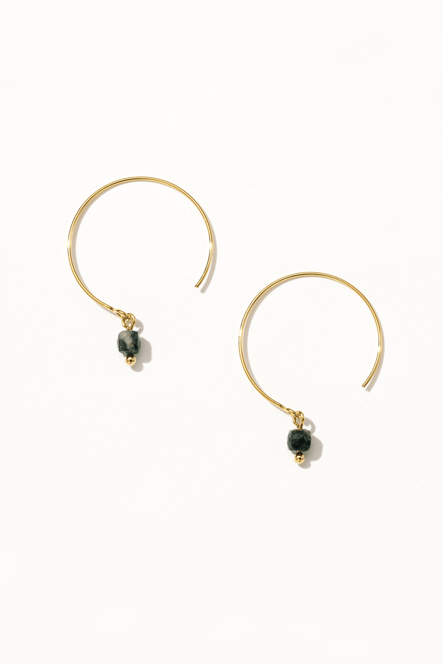 Iolite Drop Huggie Earrings - Artsory