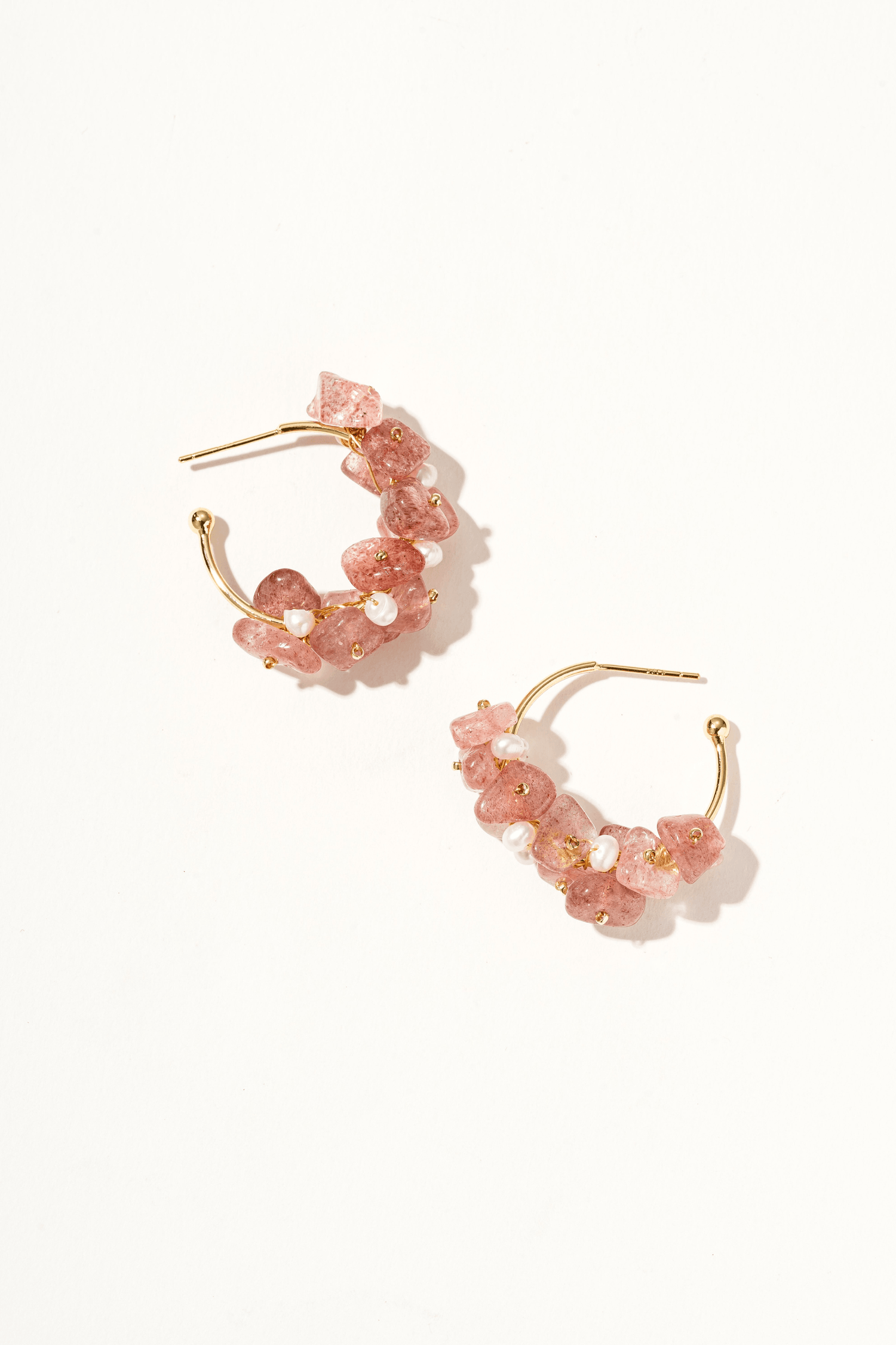 Isolara Strawberry Quartz Earrings - Artsory