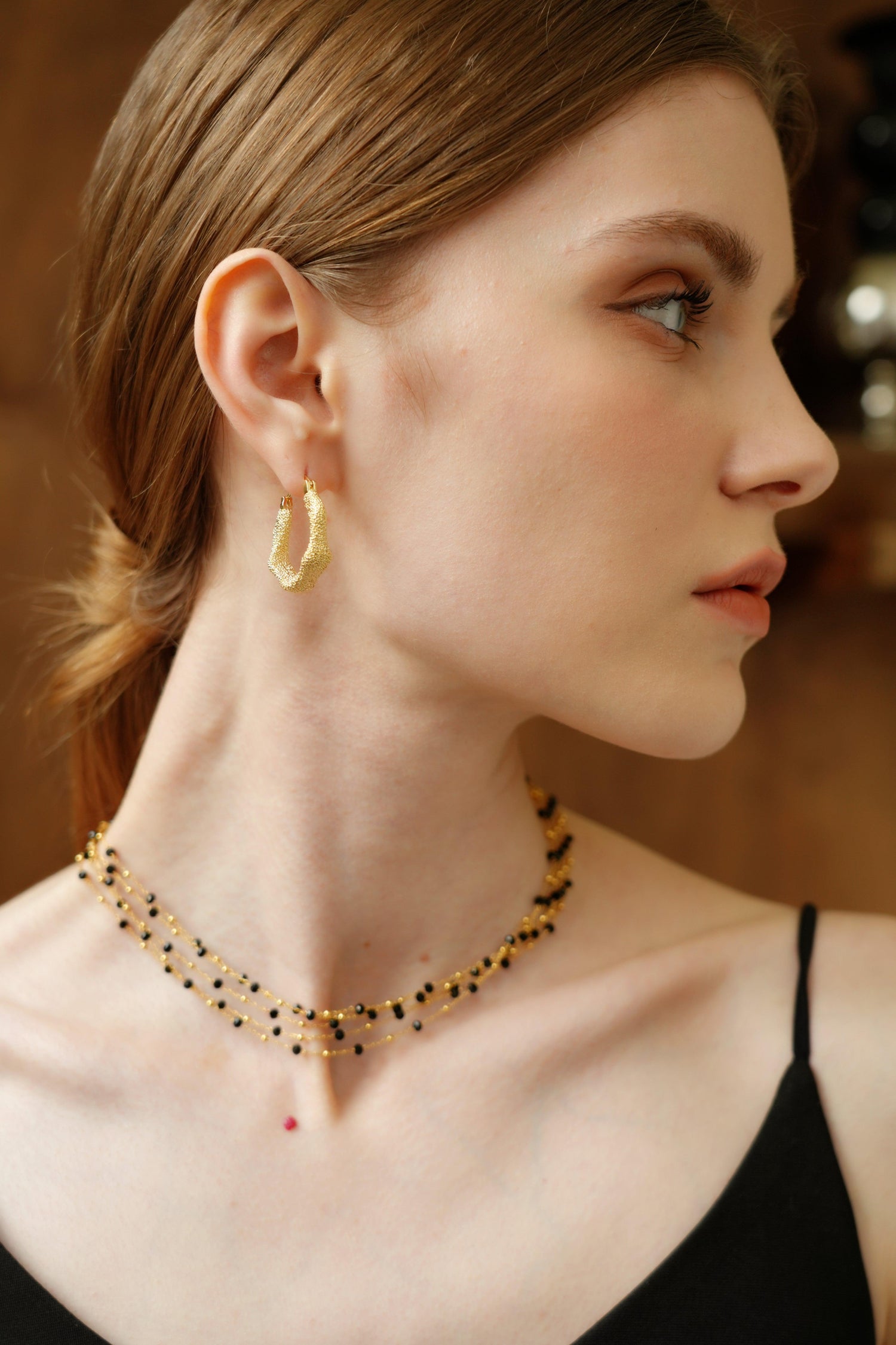 Soraya Agate Mix 18k Gold Necklace - Artsory