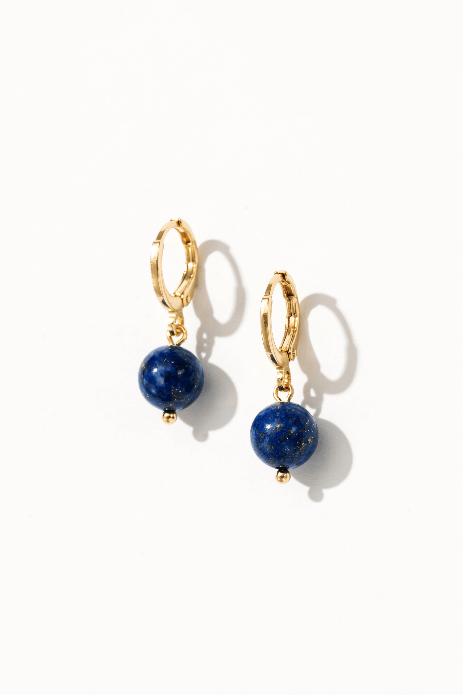 Lapis Drop Huggie Earrings - Artsory