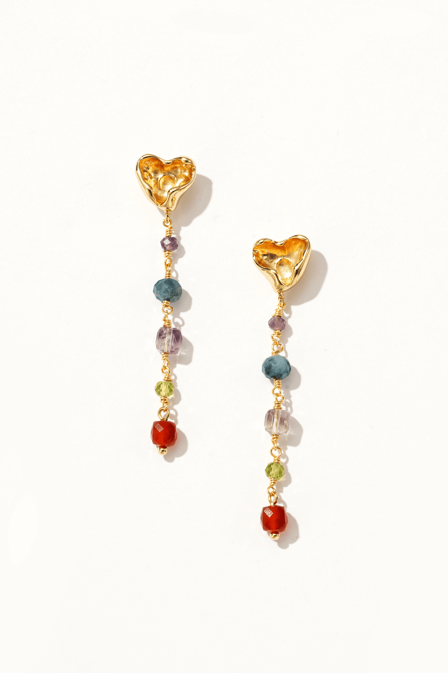 Leilani Tiered Gemstone Drop Earrings - Artsory