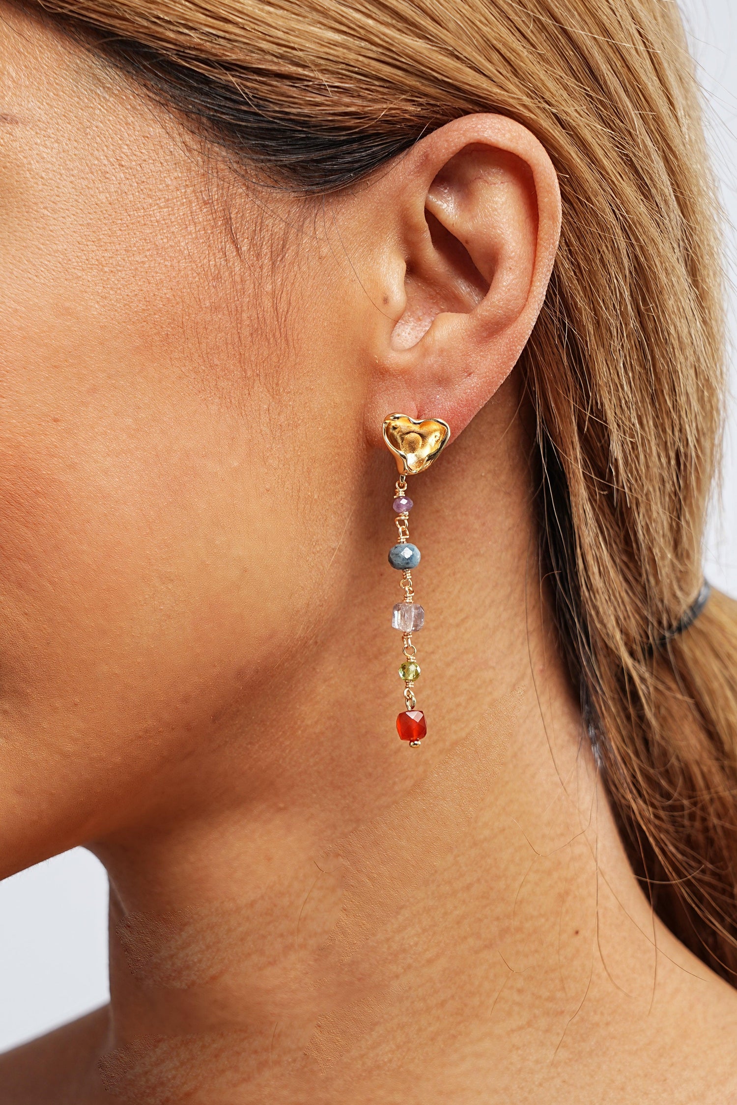 Leilani Tiered Gemstone Drop Earrings - Artsory