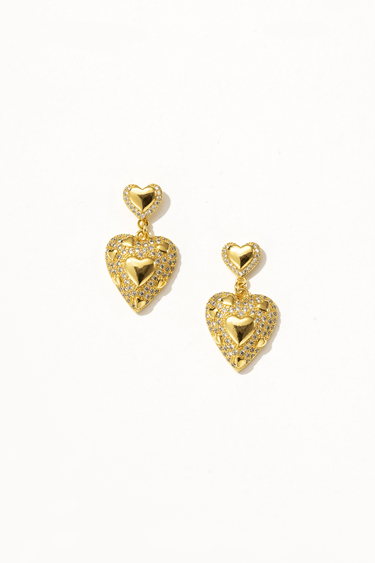 Lila Heart Drop Earrings - Artsory