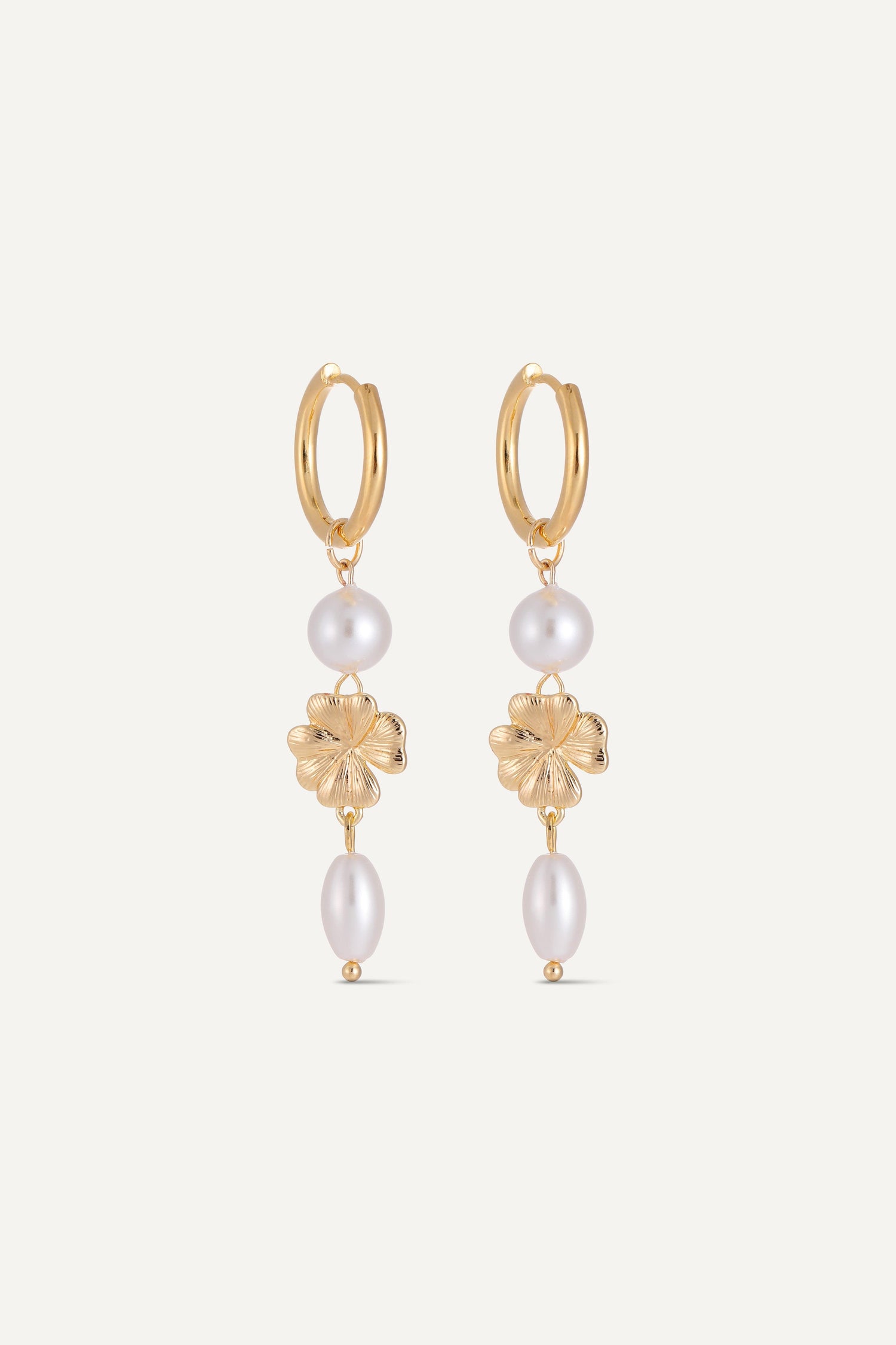 Liora Floral Pearl Drop earrings - Artsory
