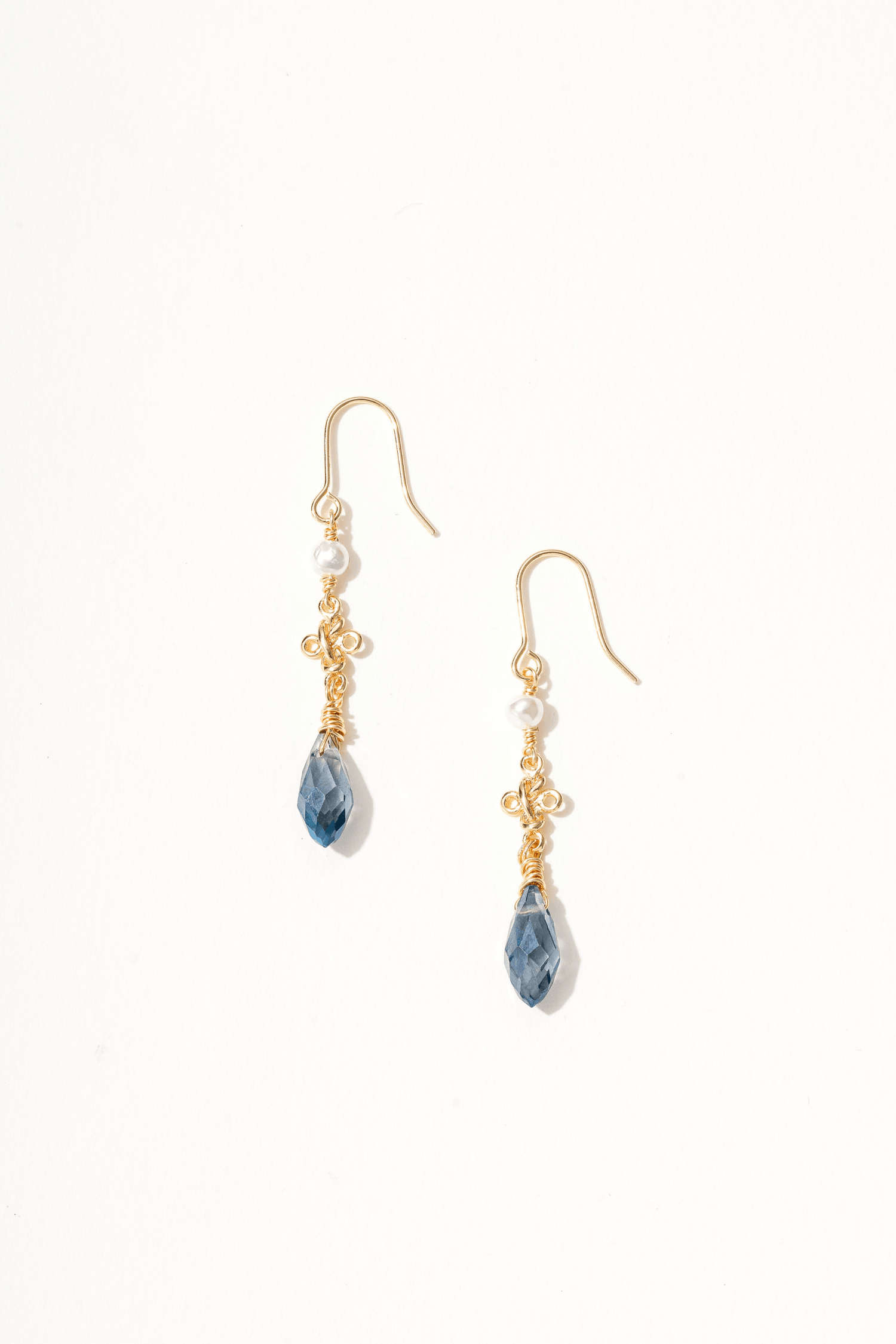 Nagasaki Knotted 18k Gold Crystal Drop Earrings - Artsory
