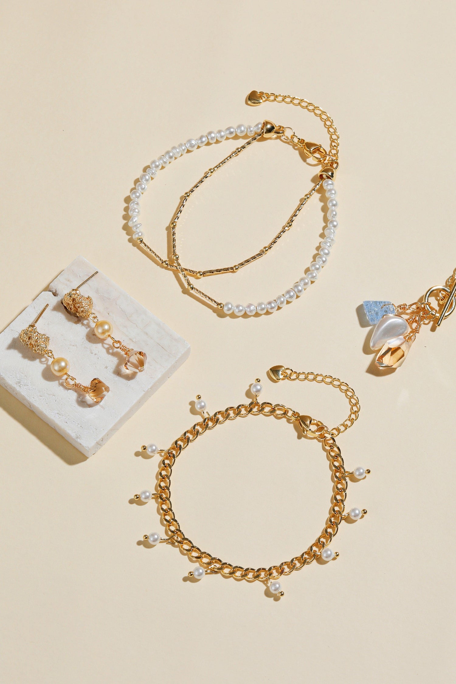 Twin Strand Pearl Beaded Bracelet - Artsory