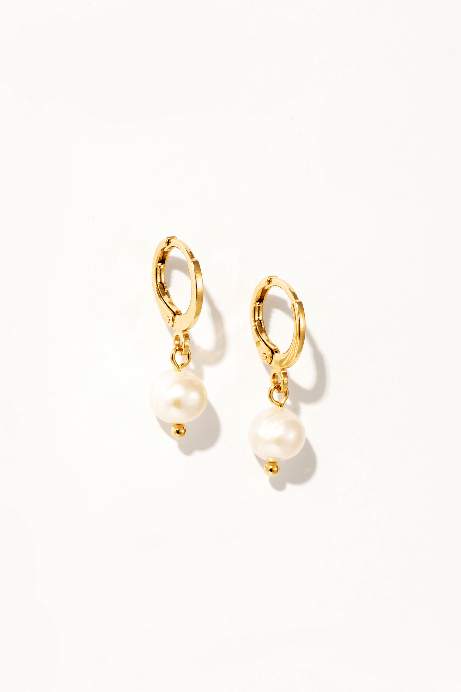 Pearl Drop Huggie Earrings - Artsory