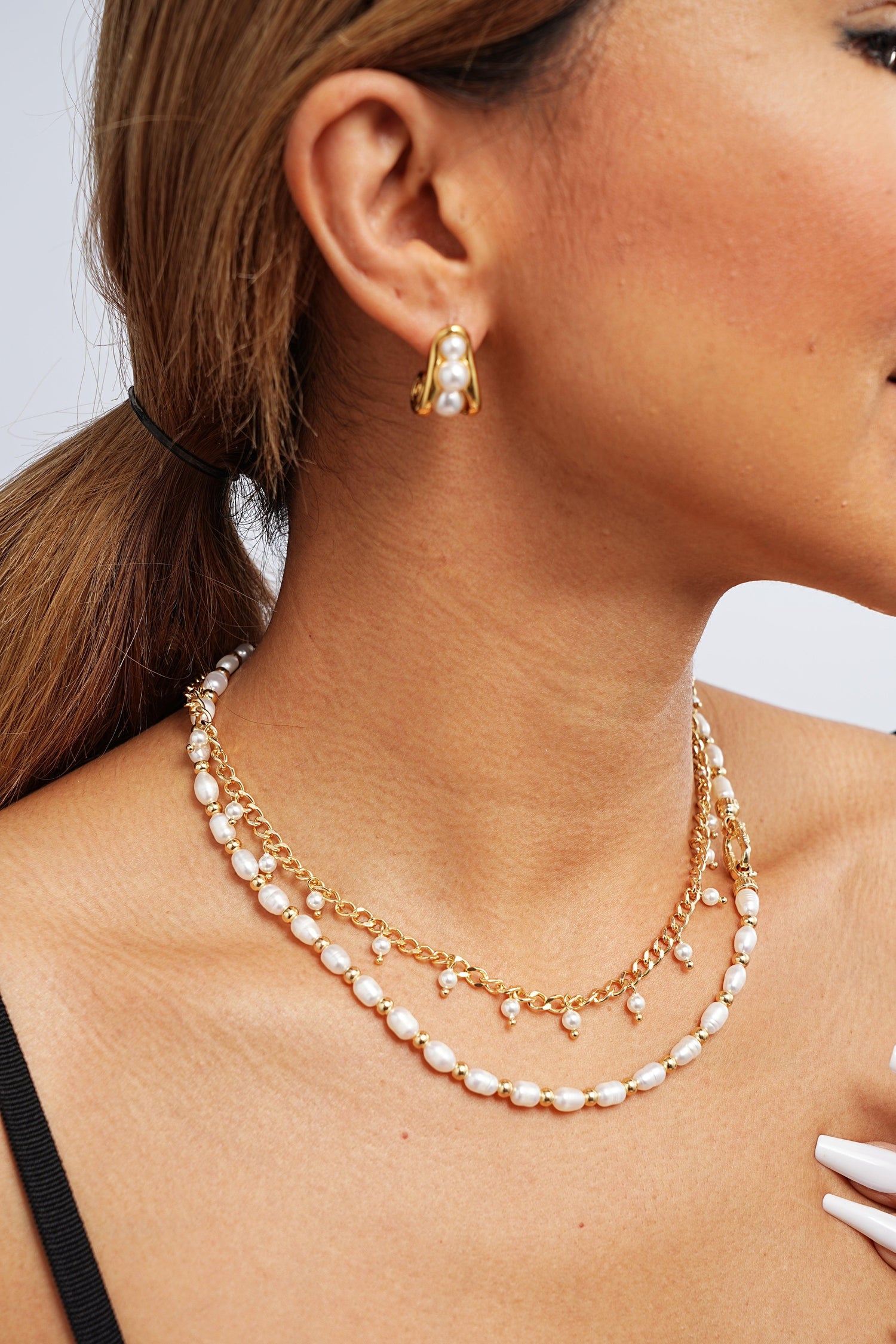 Jessamine Beaded Pearl Necklace - Artsory