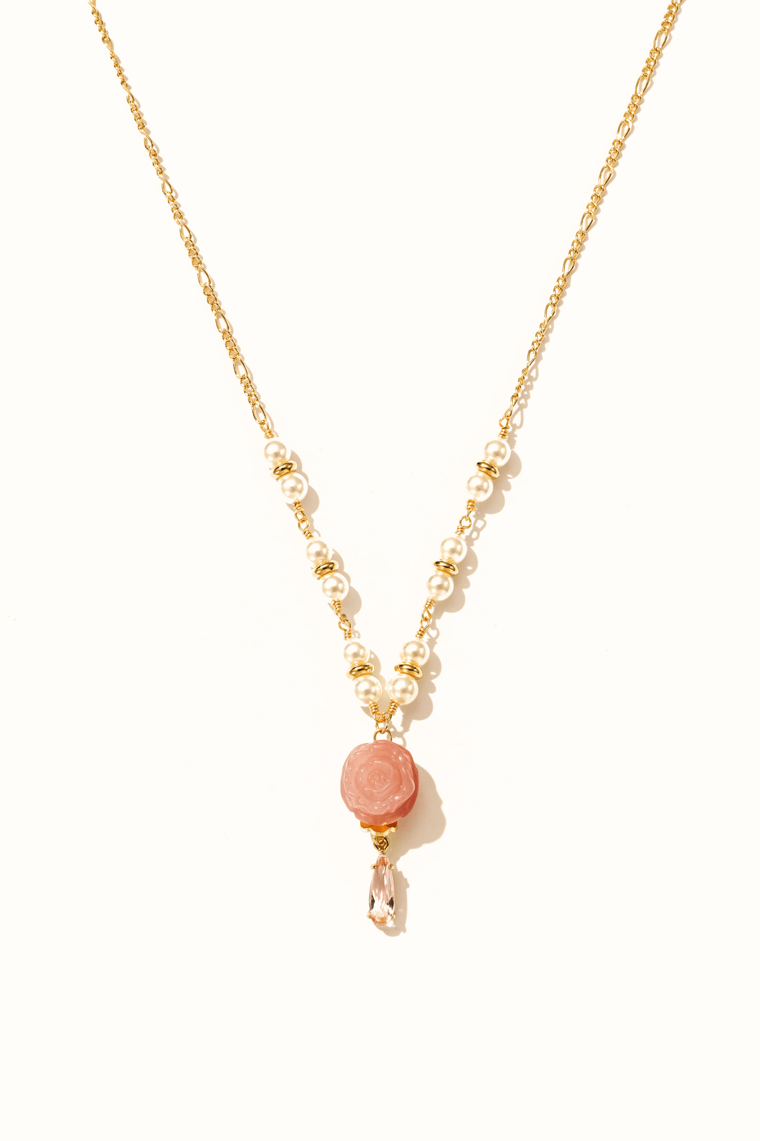 Rosy Agate Drop Necklace - Artsory