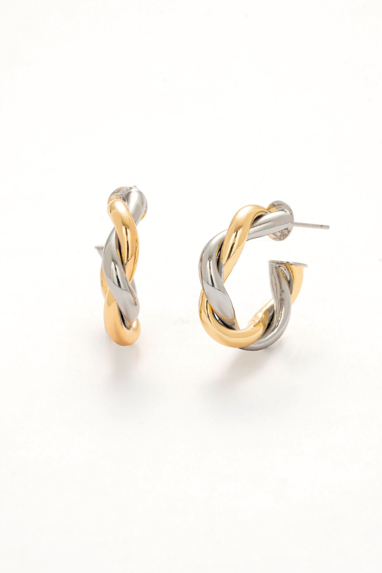 Silver-Gold Whirlwind Earrings