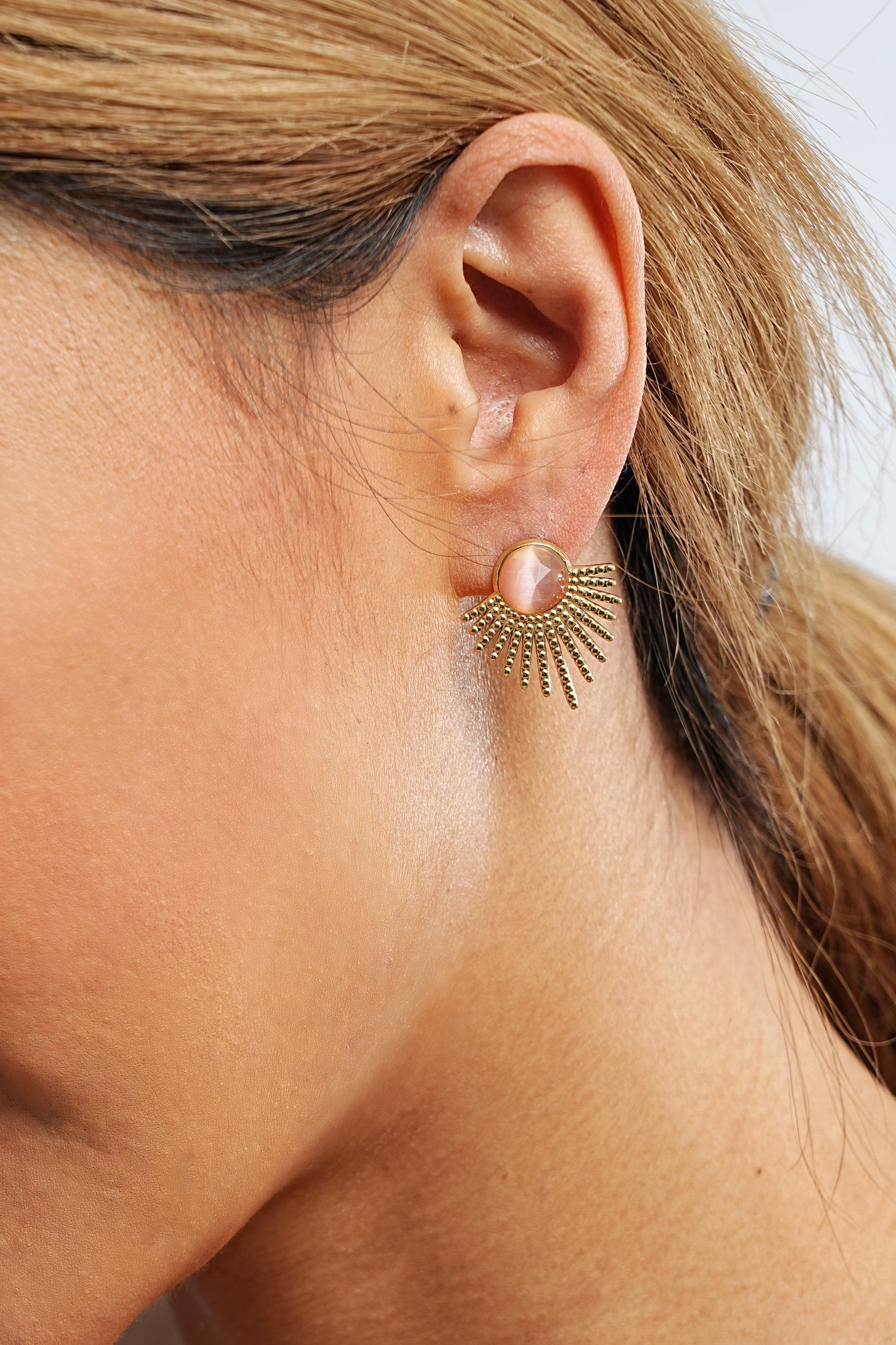 Sunburst Rhodonite Earrings - Artsory