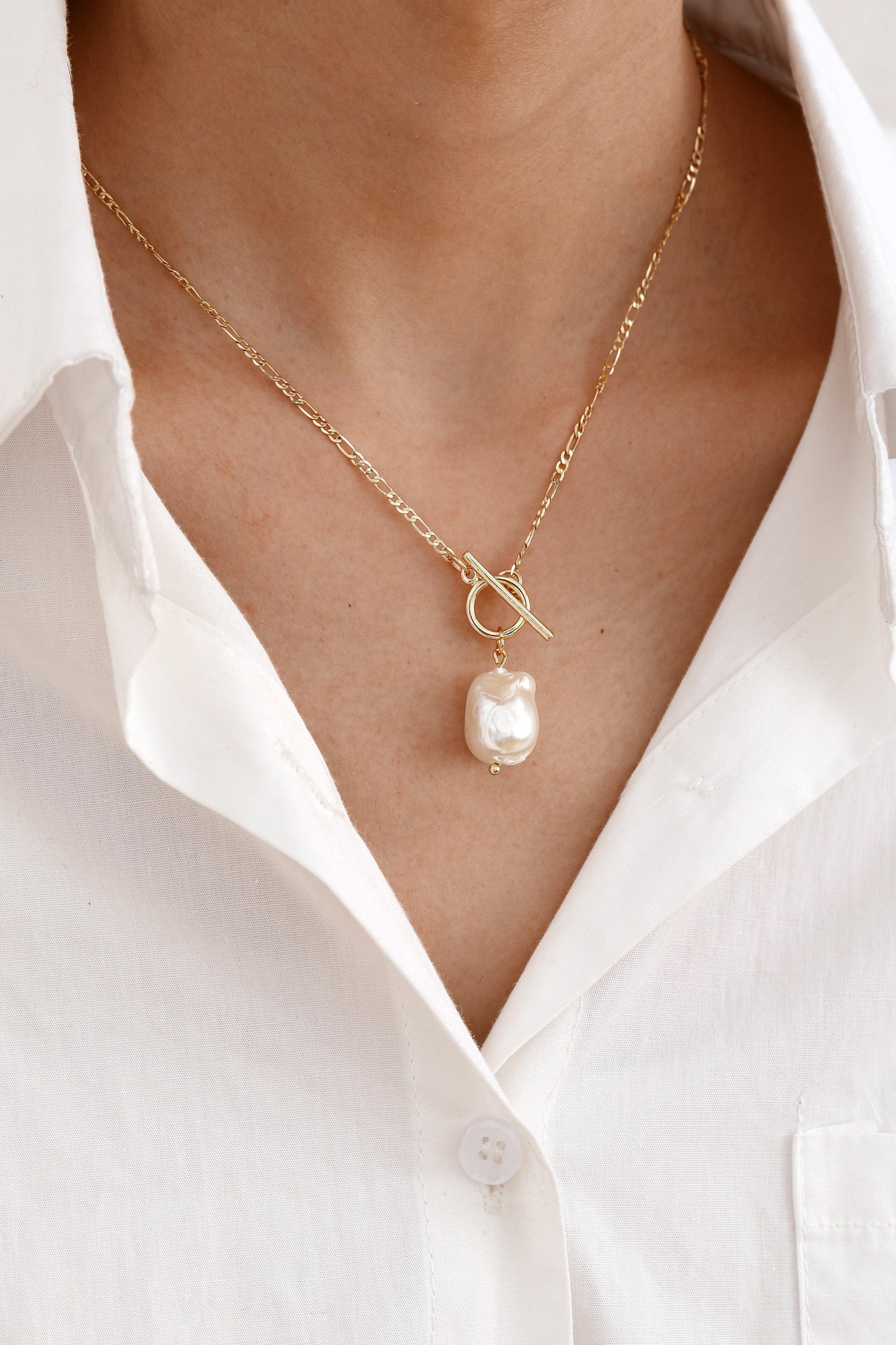 Timeless Pearl 14K Gold Necklace - Artsory