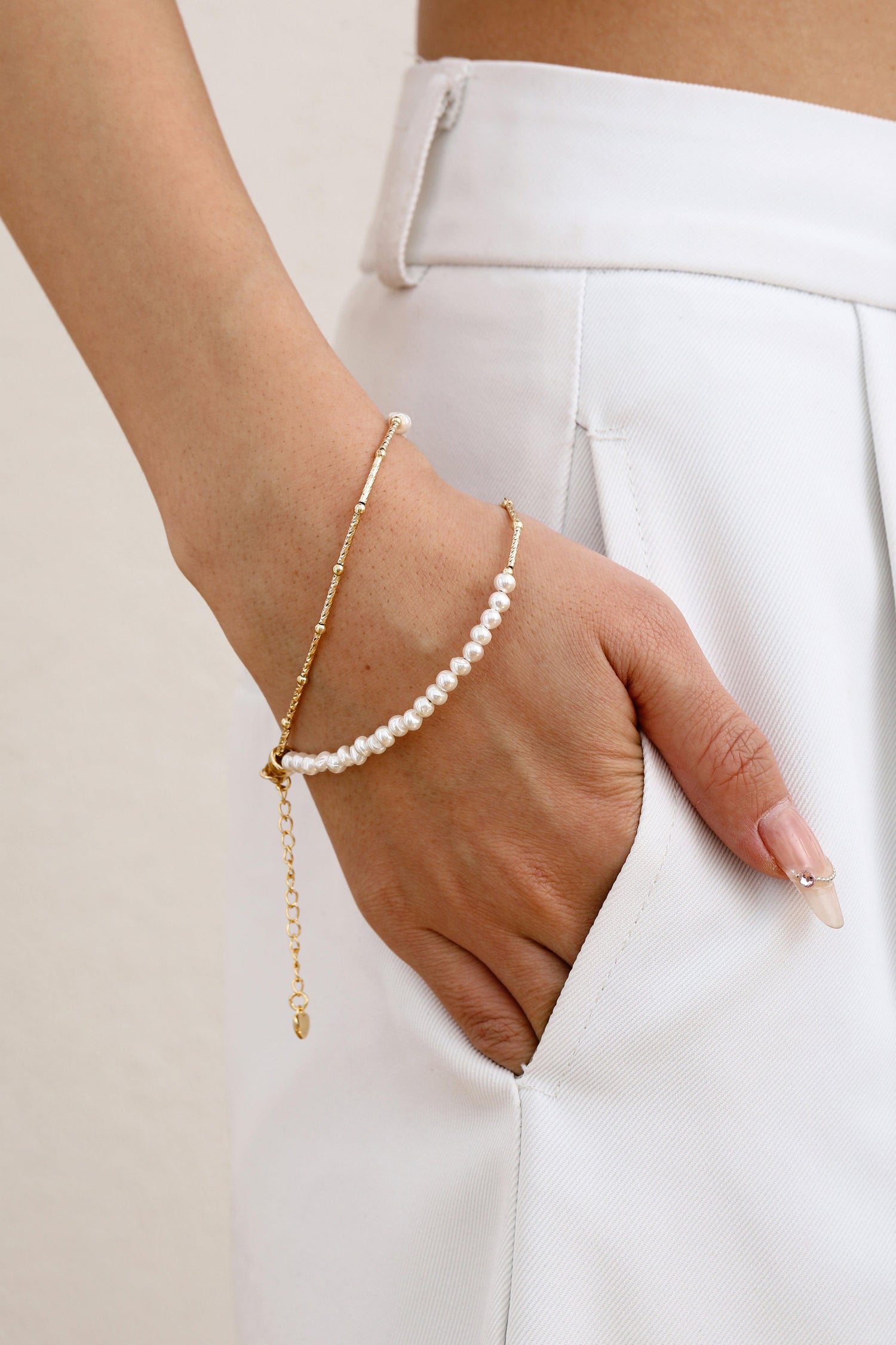 Twin Strand Pearl Beaded Bracelet - Artsory