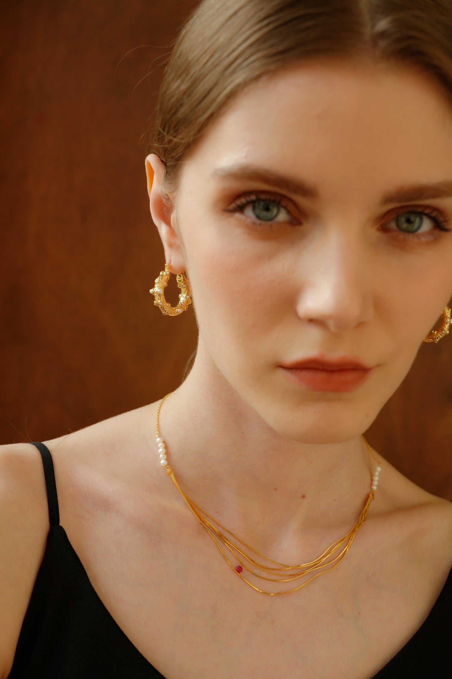 Vyrenia 18k Gold with Pearls Earrings - Artsory