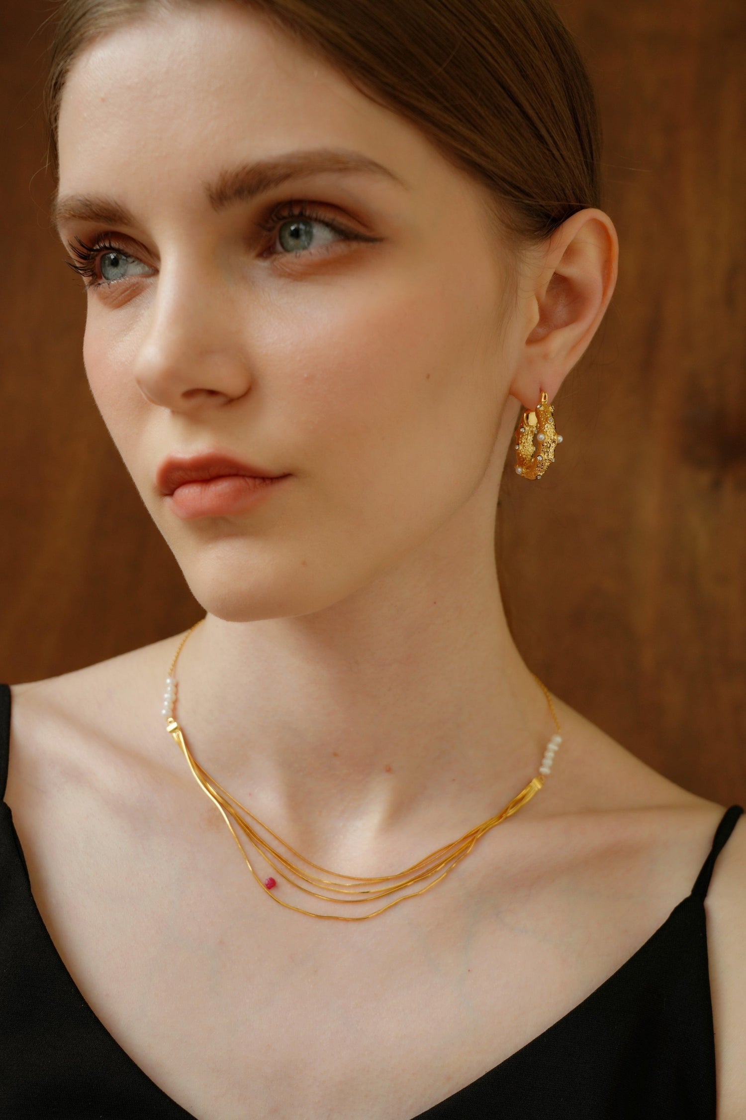 Vyrenia 18k Gold with Pearls Earrings - Artsory
