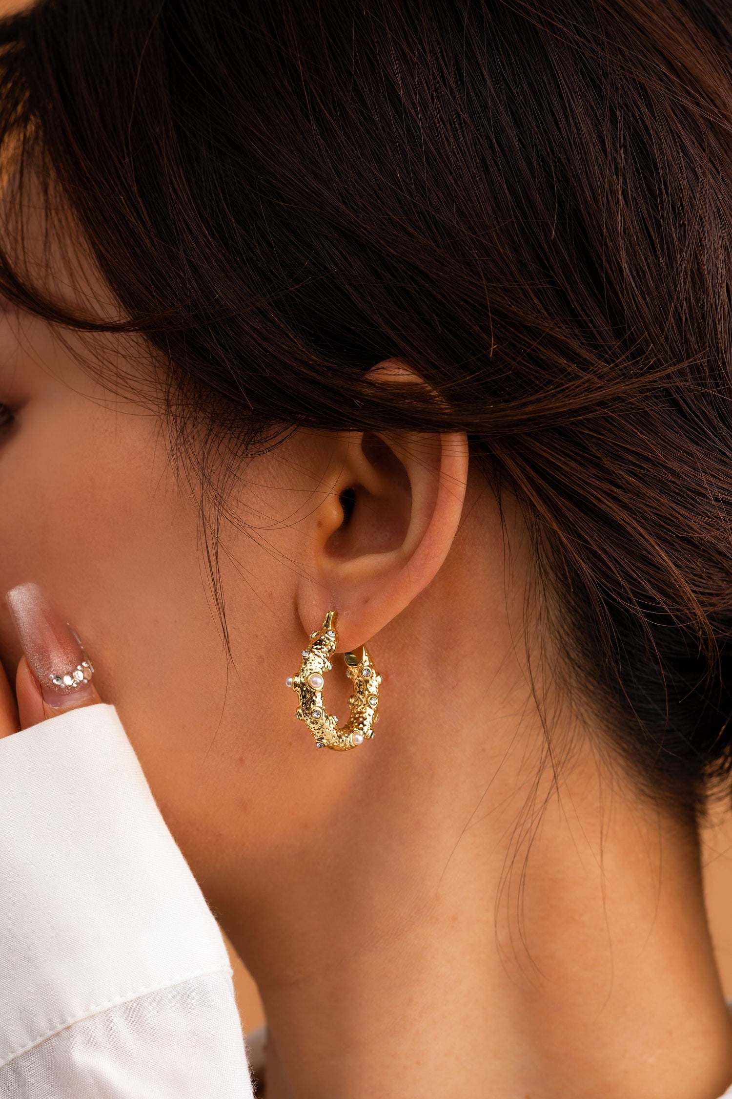 Vyrenia 18k Gold with Pearls Earrings - Artsory
