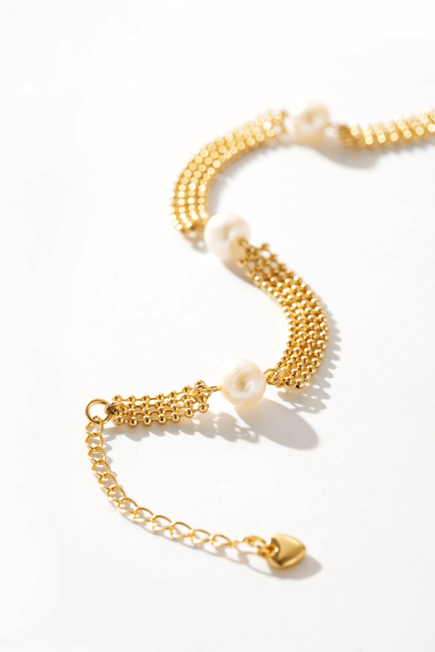 Woven Gold with Pearl Bracelet - Artsory
