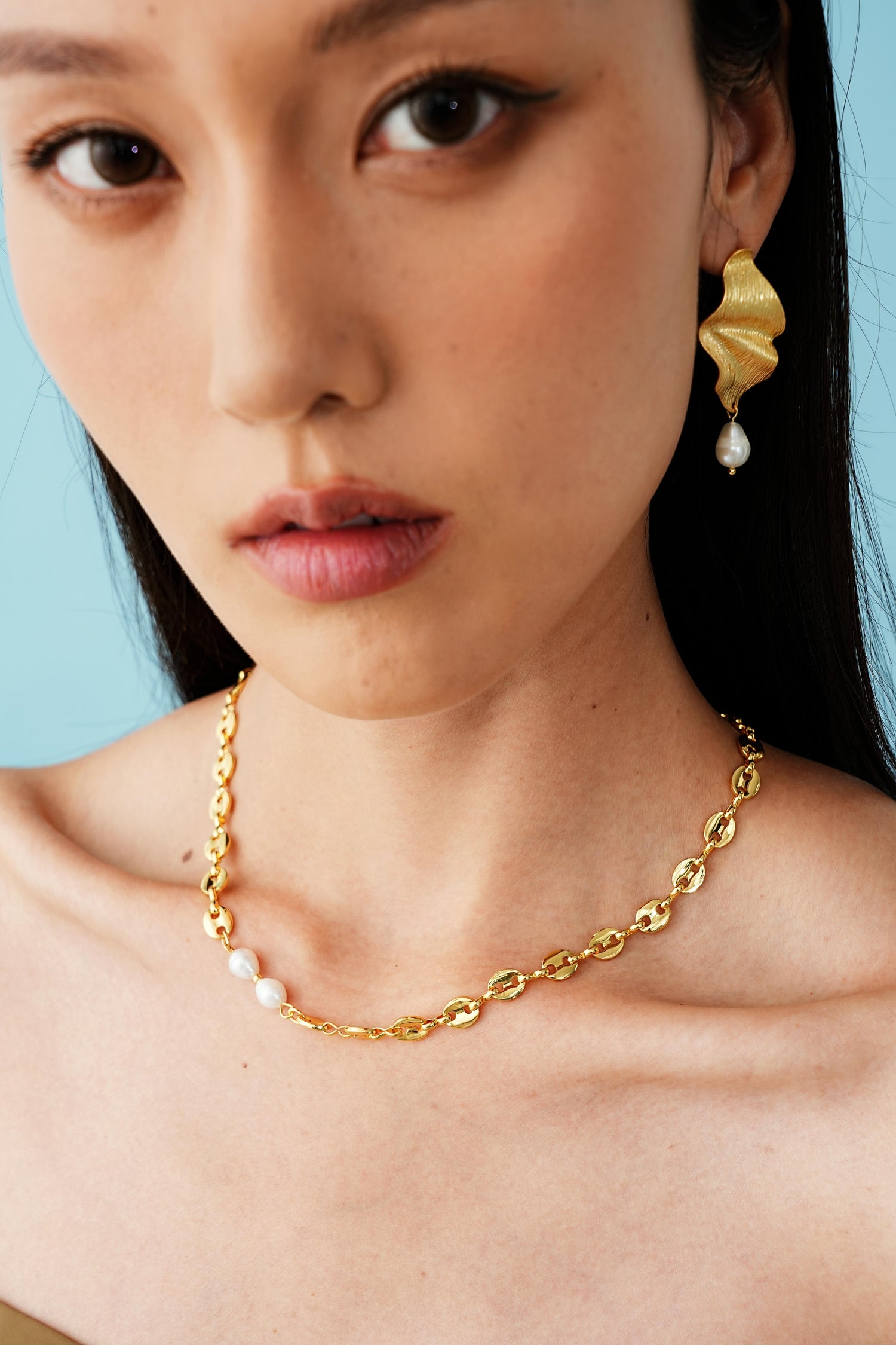 Dual Pearl Chain Necklace