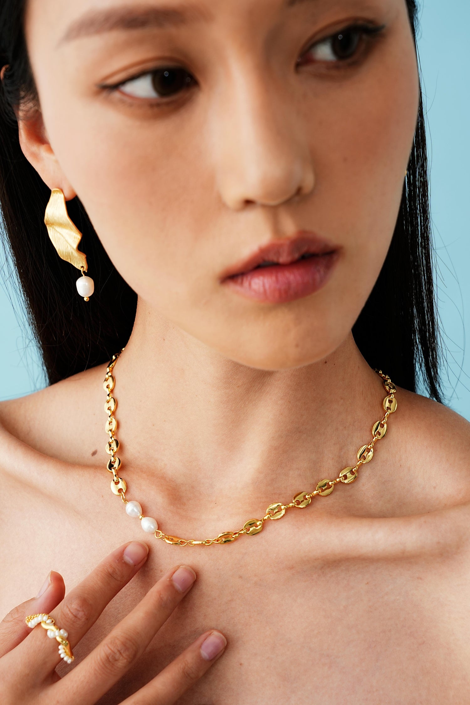 Dual Pearl Chain Necklace