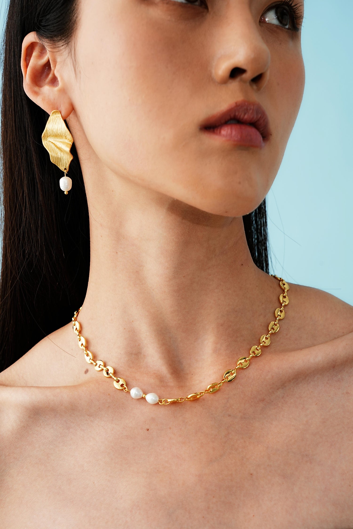 Dual Pearl Chain Necklace