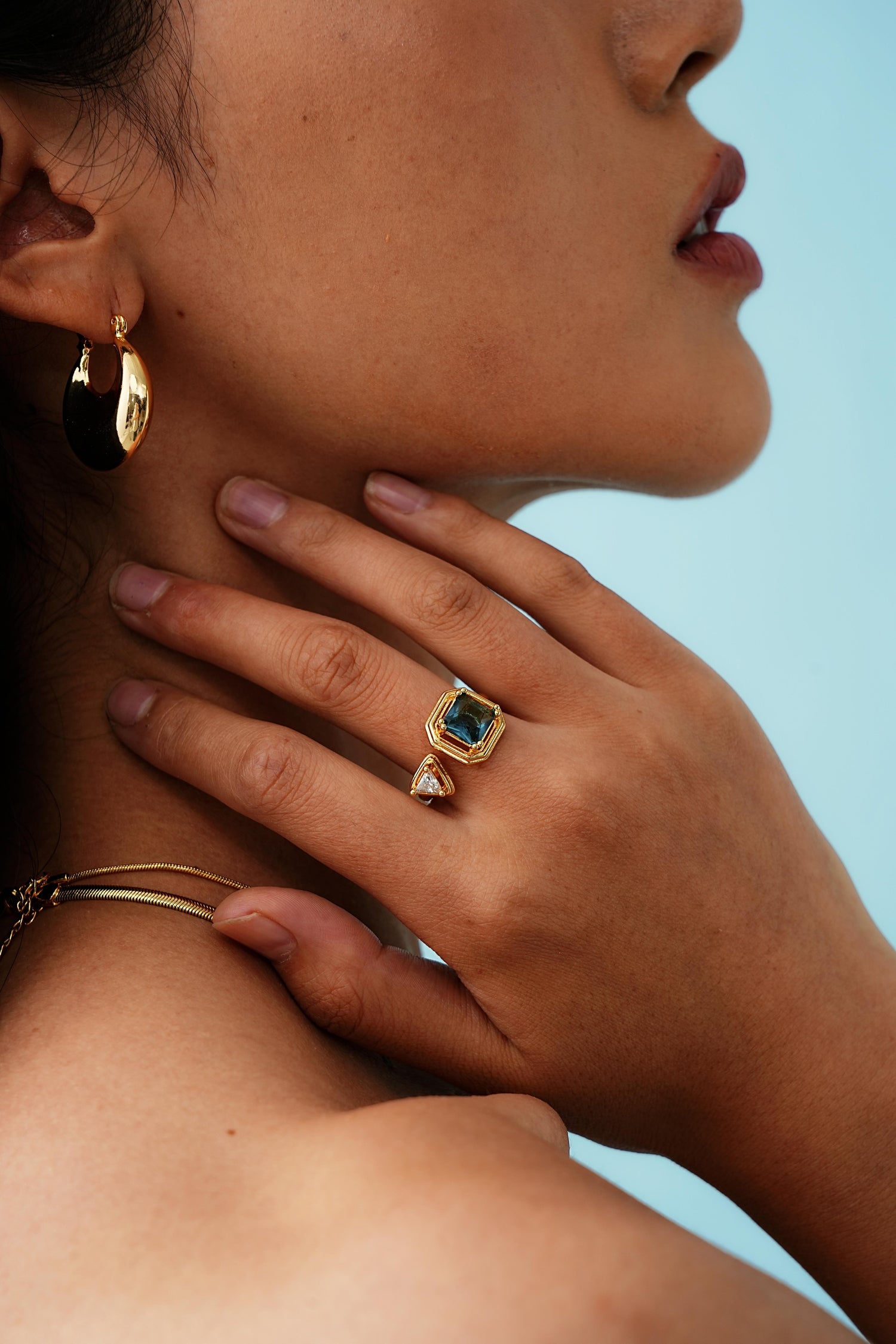Adjustable Zircon Gold Ring