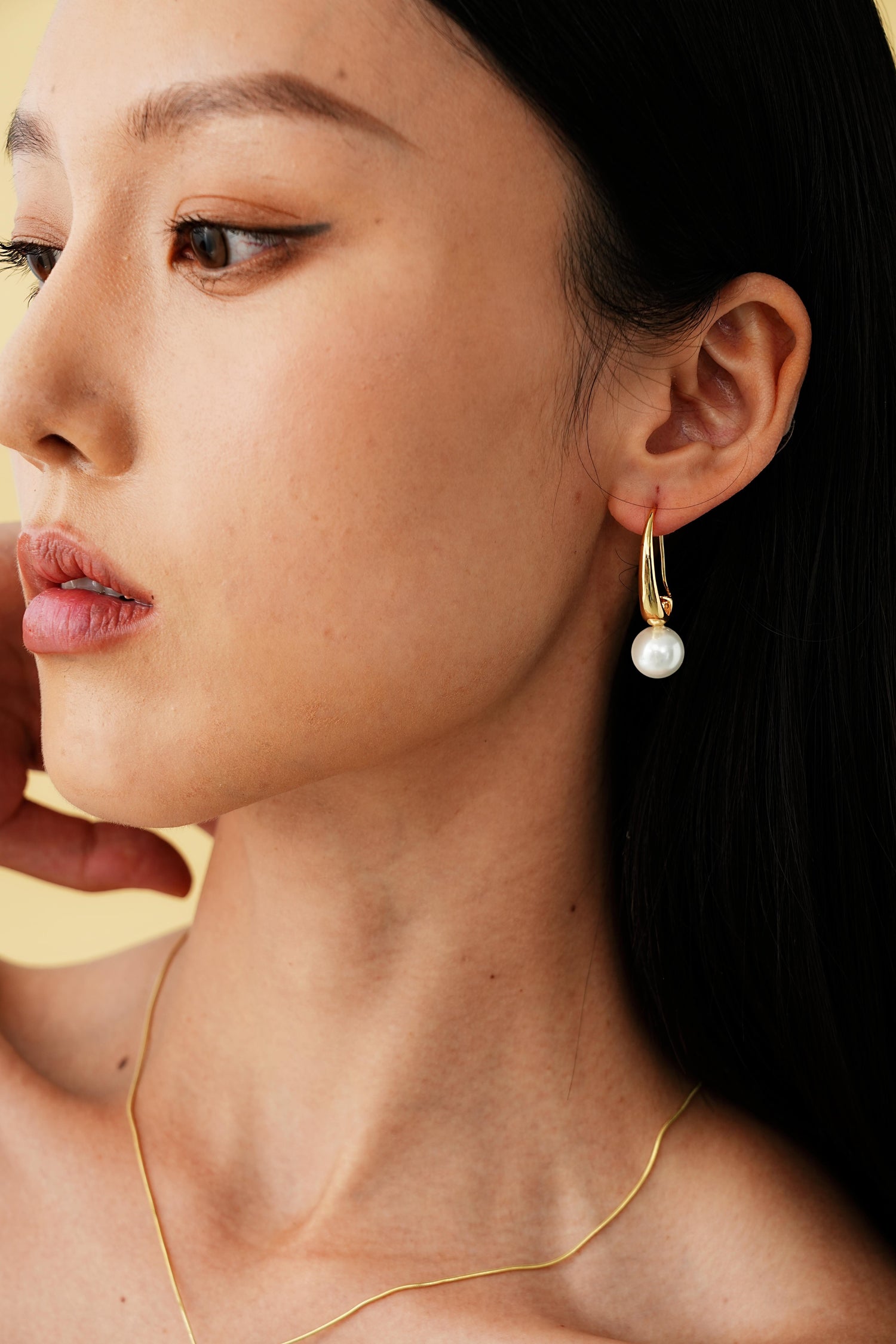 Angular Pearl Drop Earrings