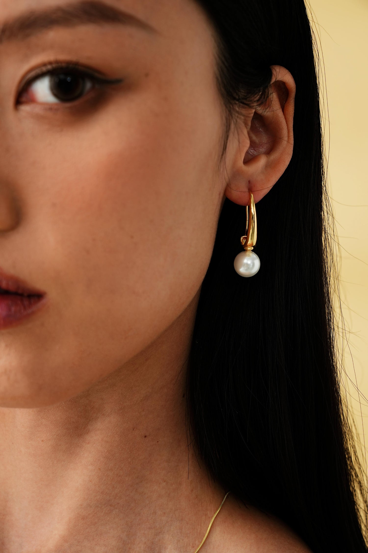 Angular Pearl Drop Earrings