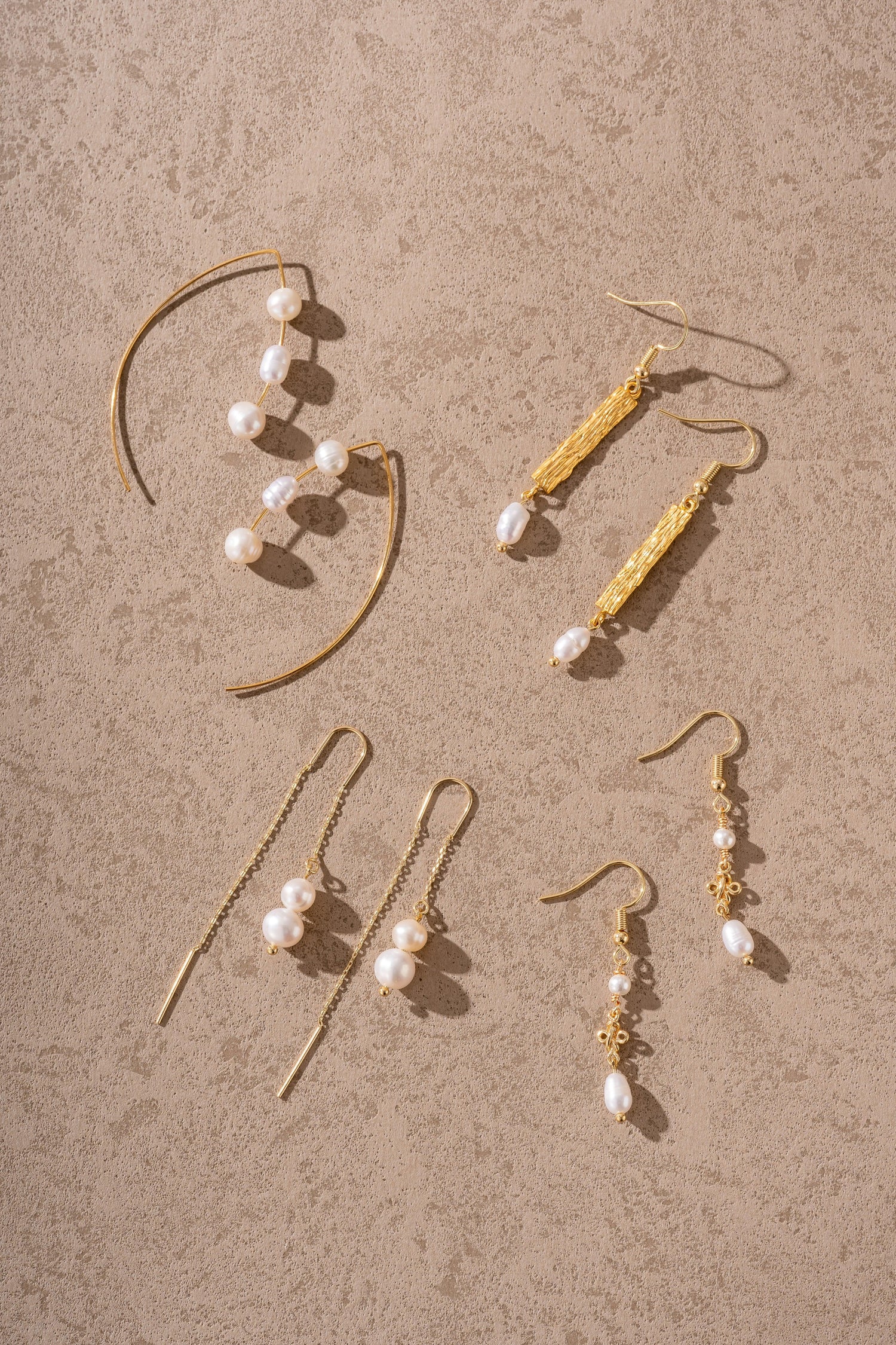 Bella Pearl Threader Earrings - Artsory
