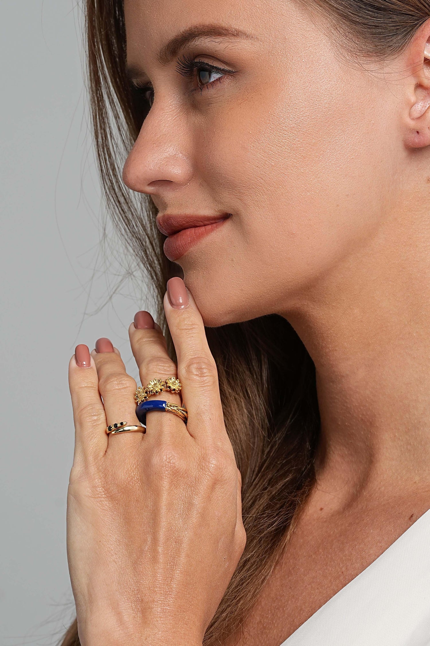 Noir Gemstone 18K Gold Ring - Artsory