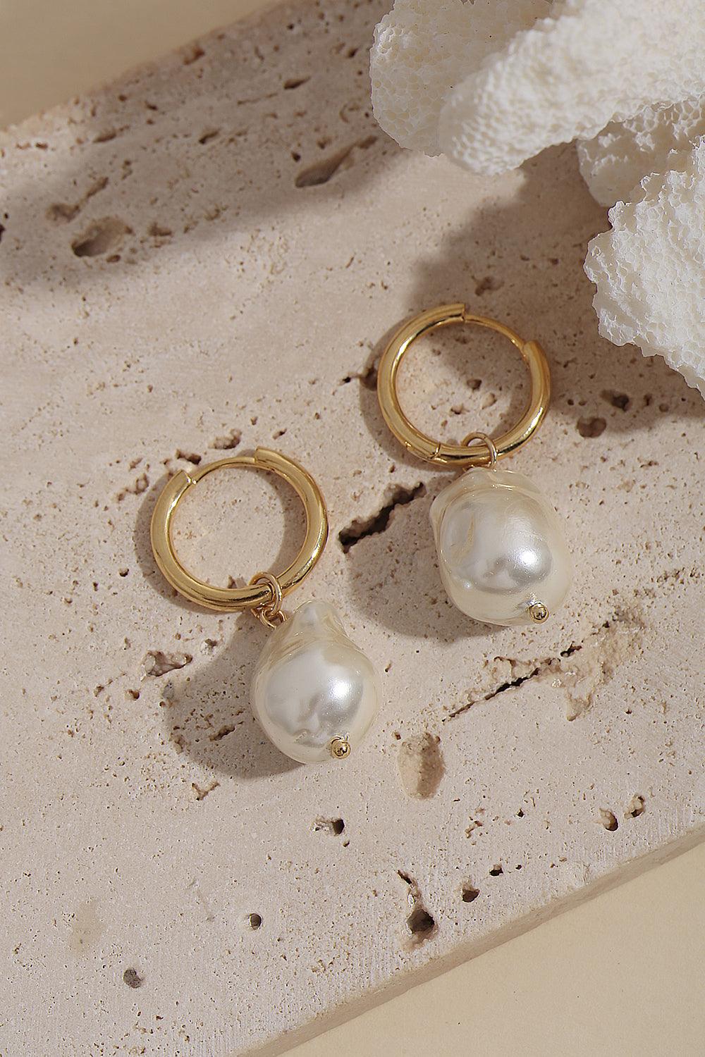 Timeless Pearl 14k Gold Drop Earrings - Artsory