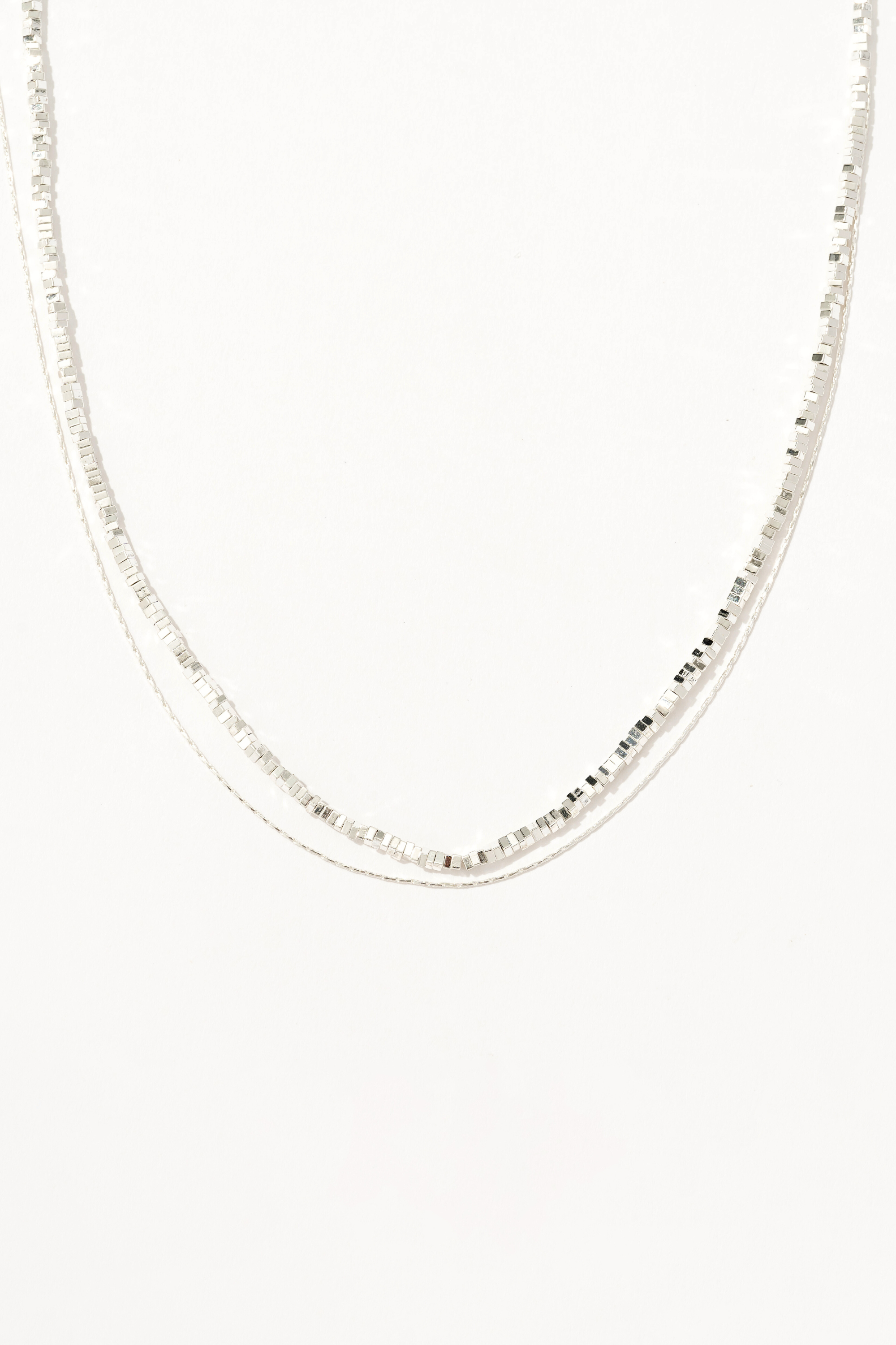 Silver Chain Layered Necklace