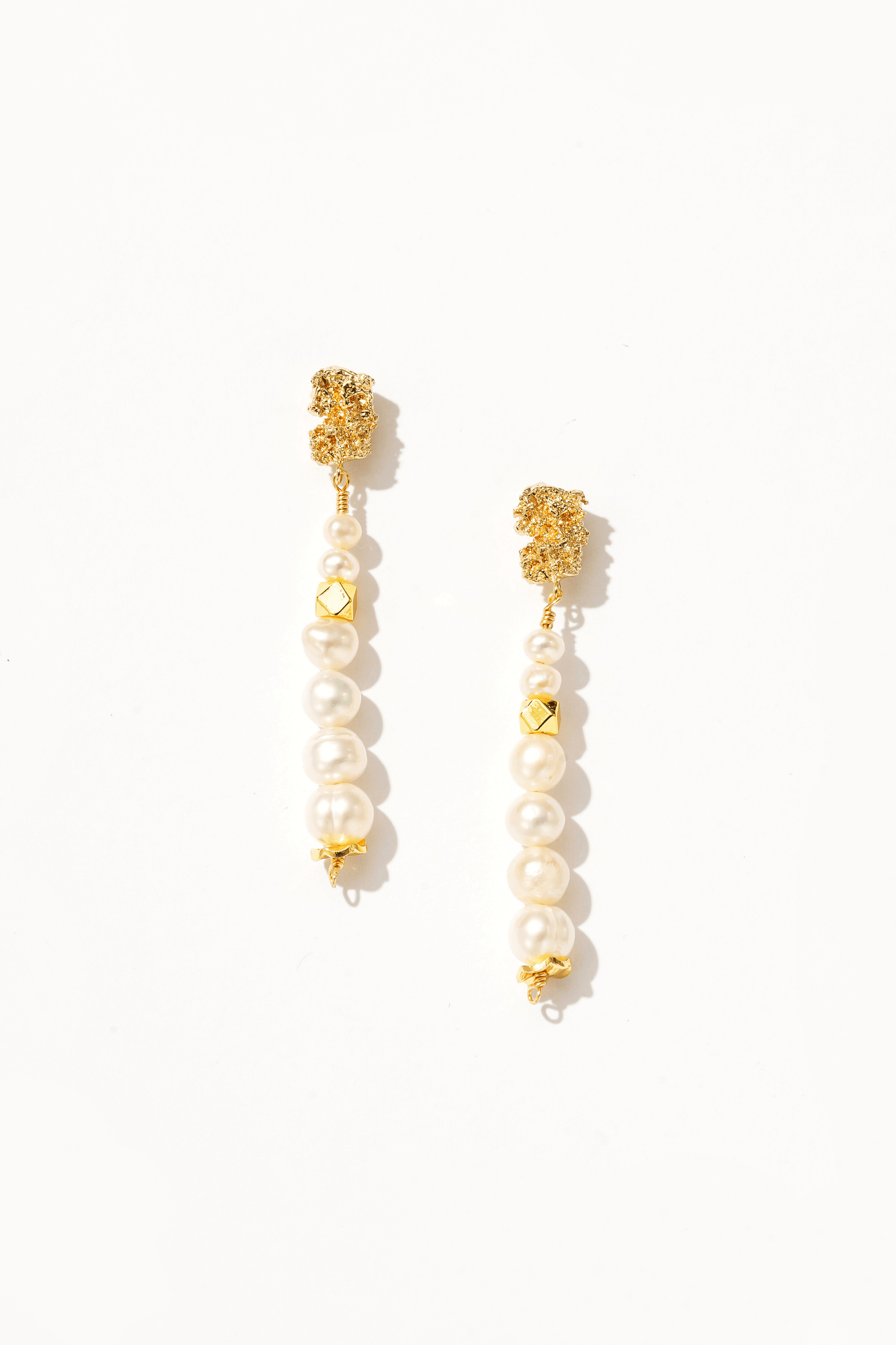 Anastasia Gold Dipped Pearl Earrings - Artsory